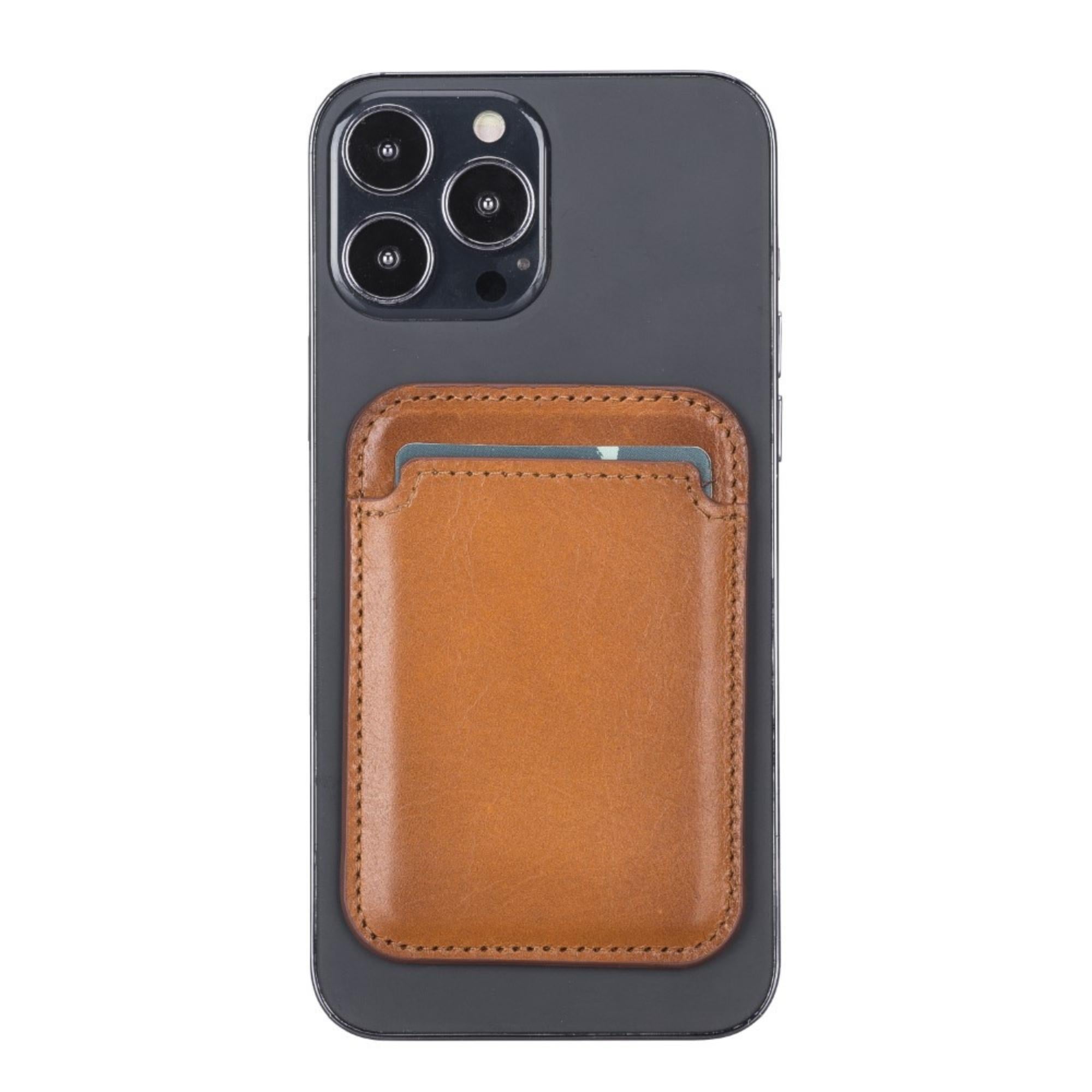 Cortland Full-Grain Leather Card Holder Wallet with Magnet-Tan---TORONATA