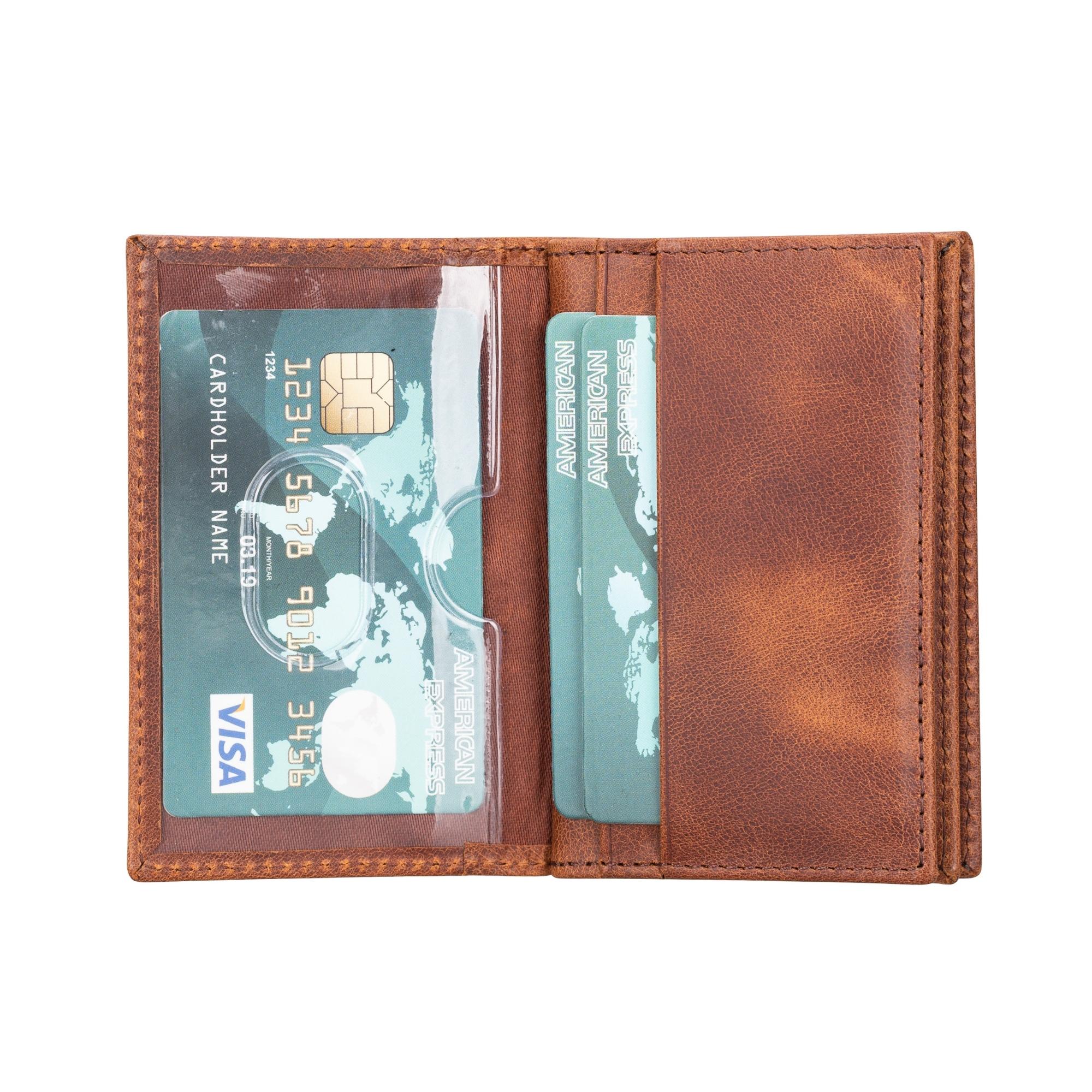 Denver Luxury Full-Grain Leather Card Holder for Men-Brown---TORONATA