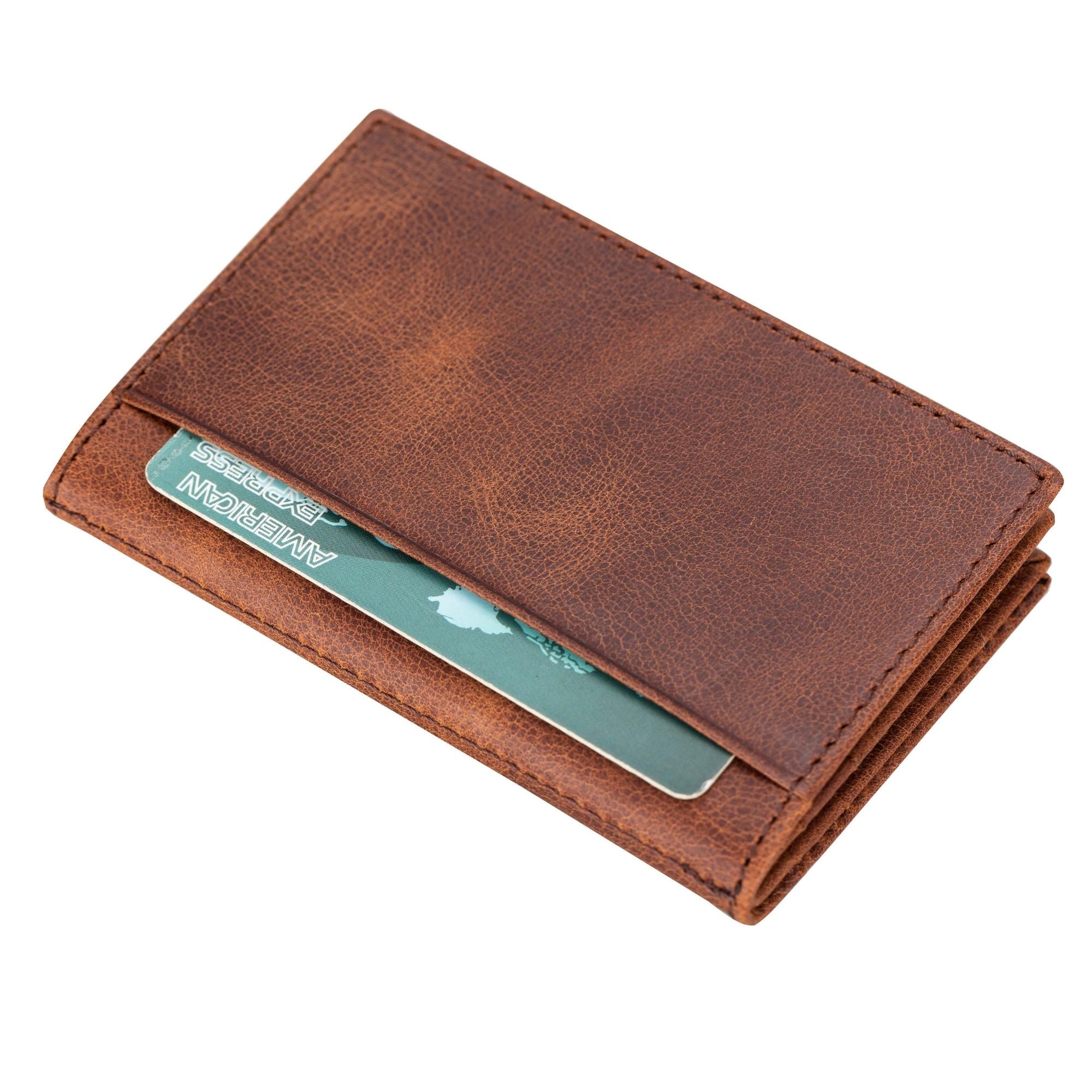 Denver Luxury Full-Grain Leather Card Holder for Men-Brown---TORONATA