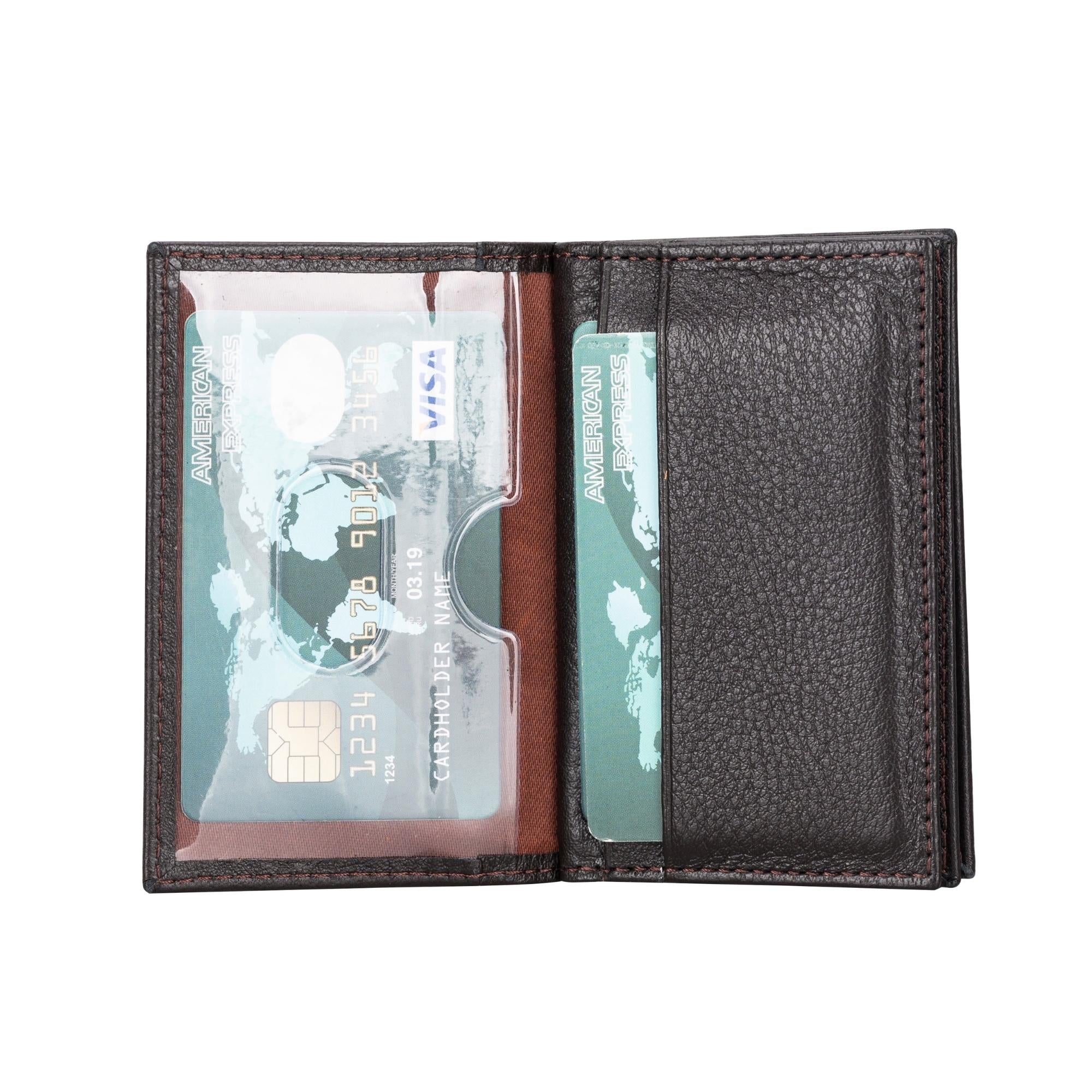 Denver Luxury Full-Grain Leather Card Holder for Men-Dark Brown---TORONATA