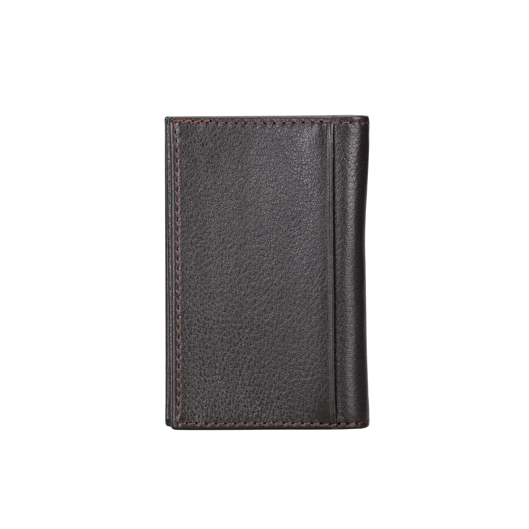 Denver Luxury Full-Grain Leather Card Holder for Men-Dark Brown---TORONATA