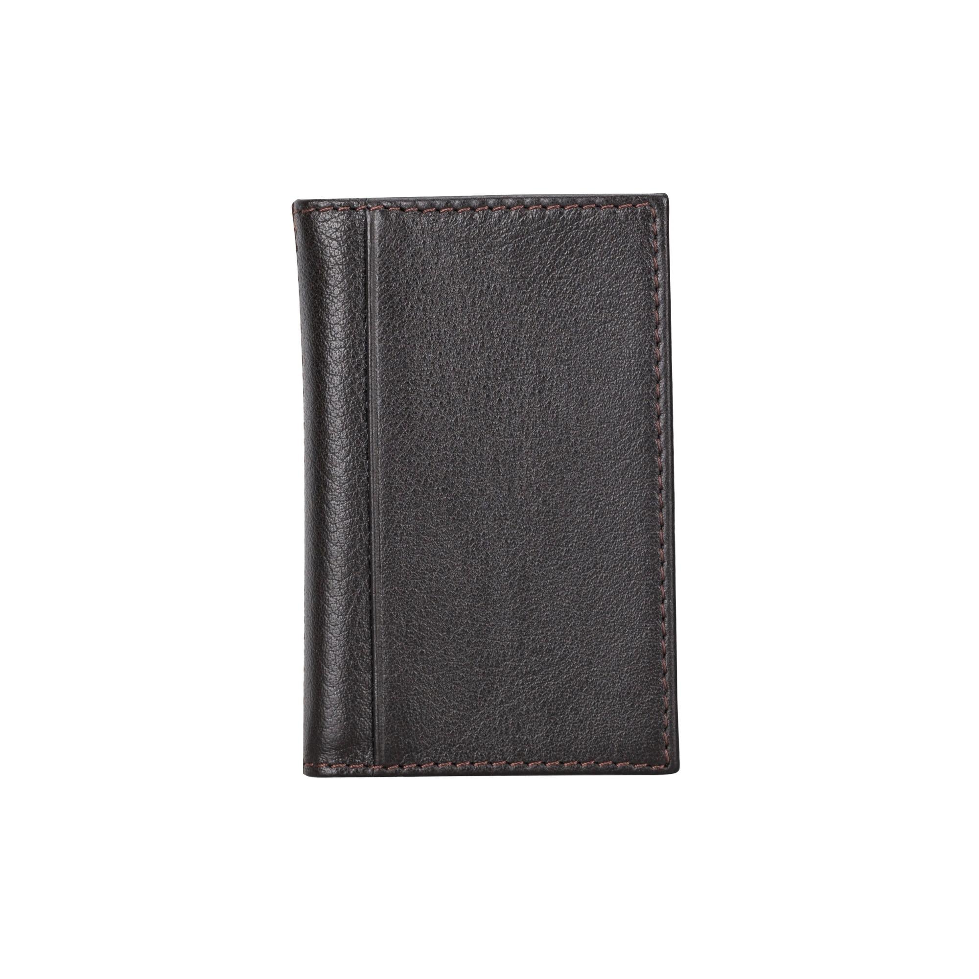 Denver Luxury Full-Grain Leather Card Holder for Men-Dark Brown---TORONATA