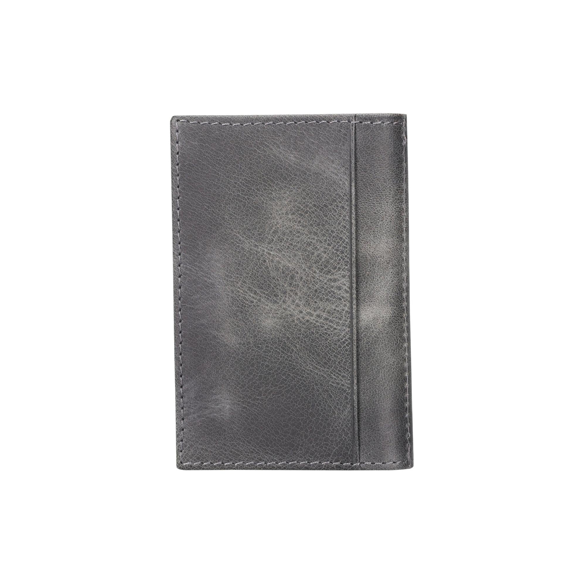 Denver Luxury Full-Grain Leather Card Holder for Men-Gray---TORONATA