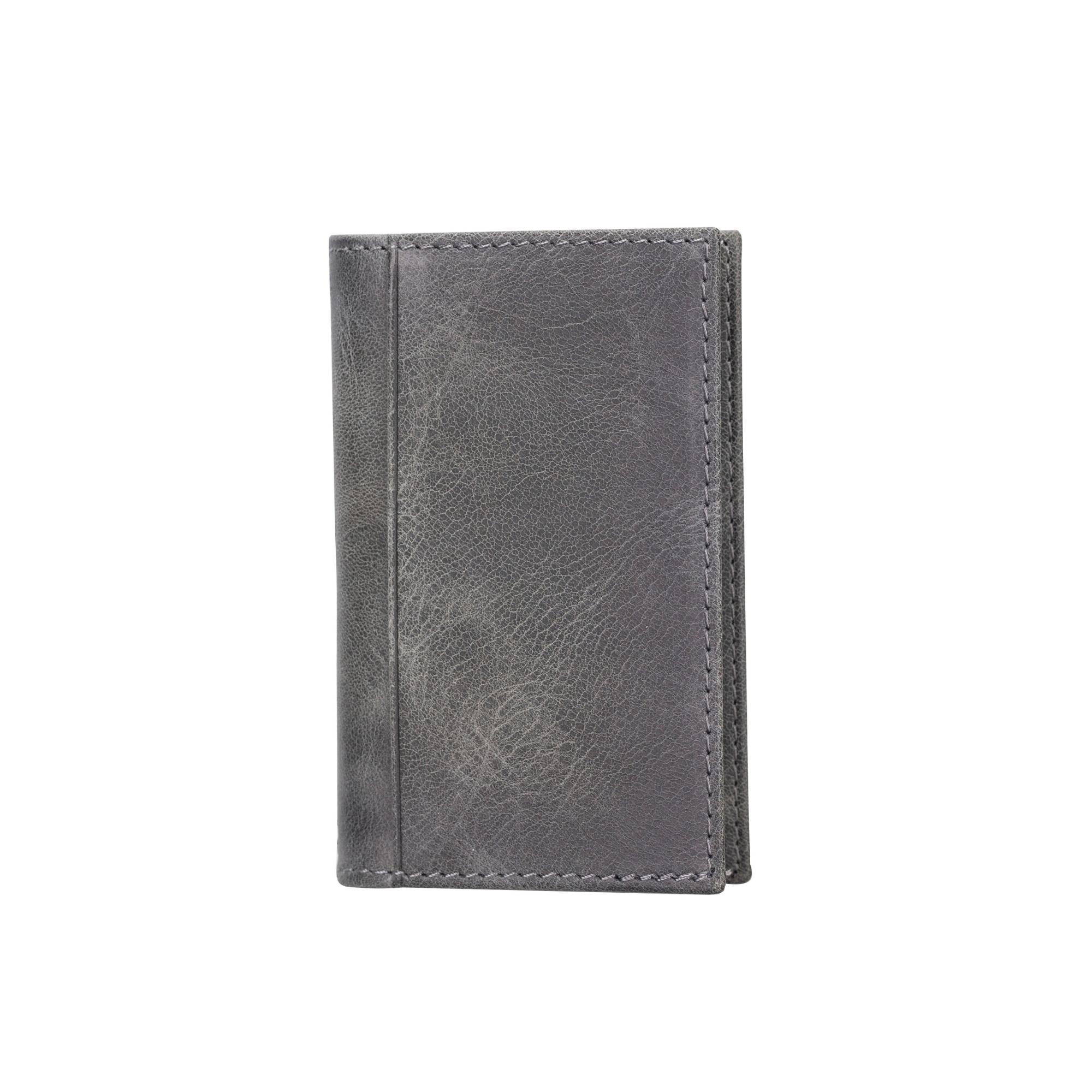 Denver Luxury Full-Grain Leather Card Holder for Men-Gray---TORONATA