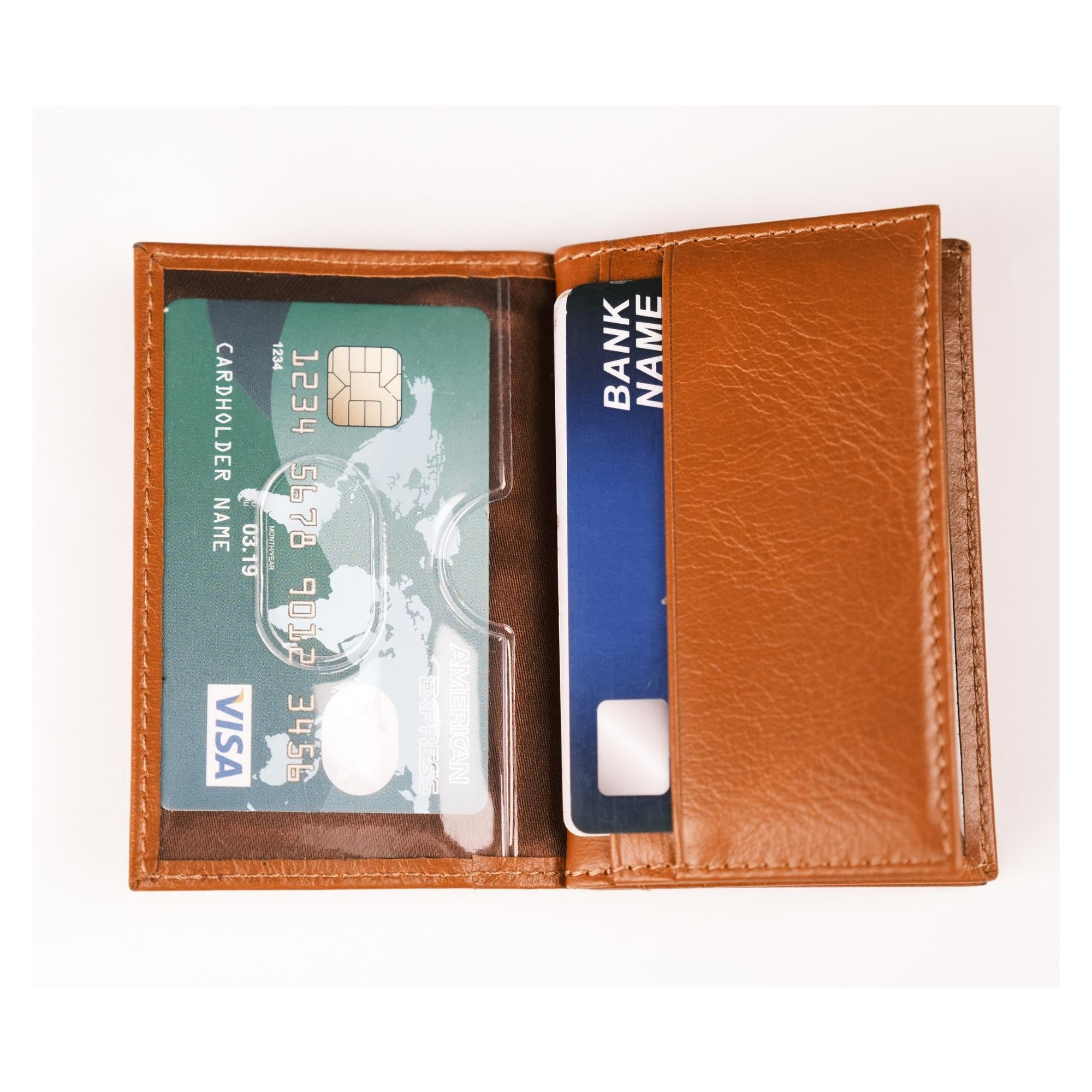 Denver Luxury Full-Grain Leather Card Holder for Men-Tan---TORONATA