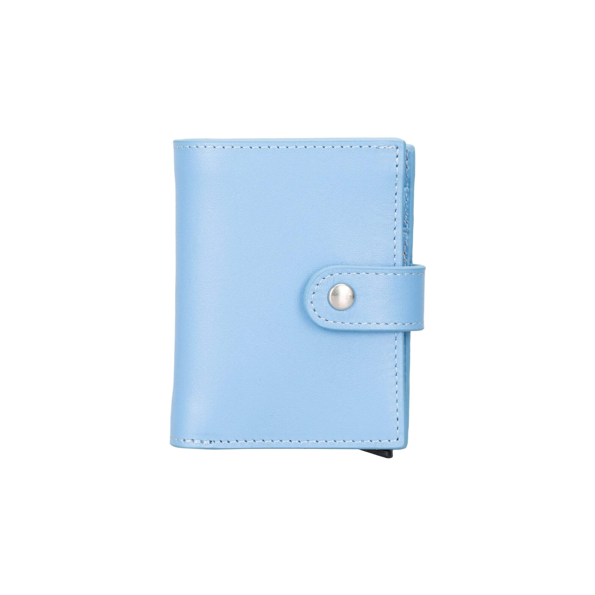 Douglas Leather Pop-Up Cardholder with Compatible Apple AirTag - Light Blue - TORONATA