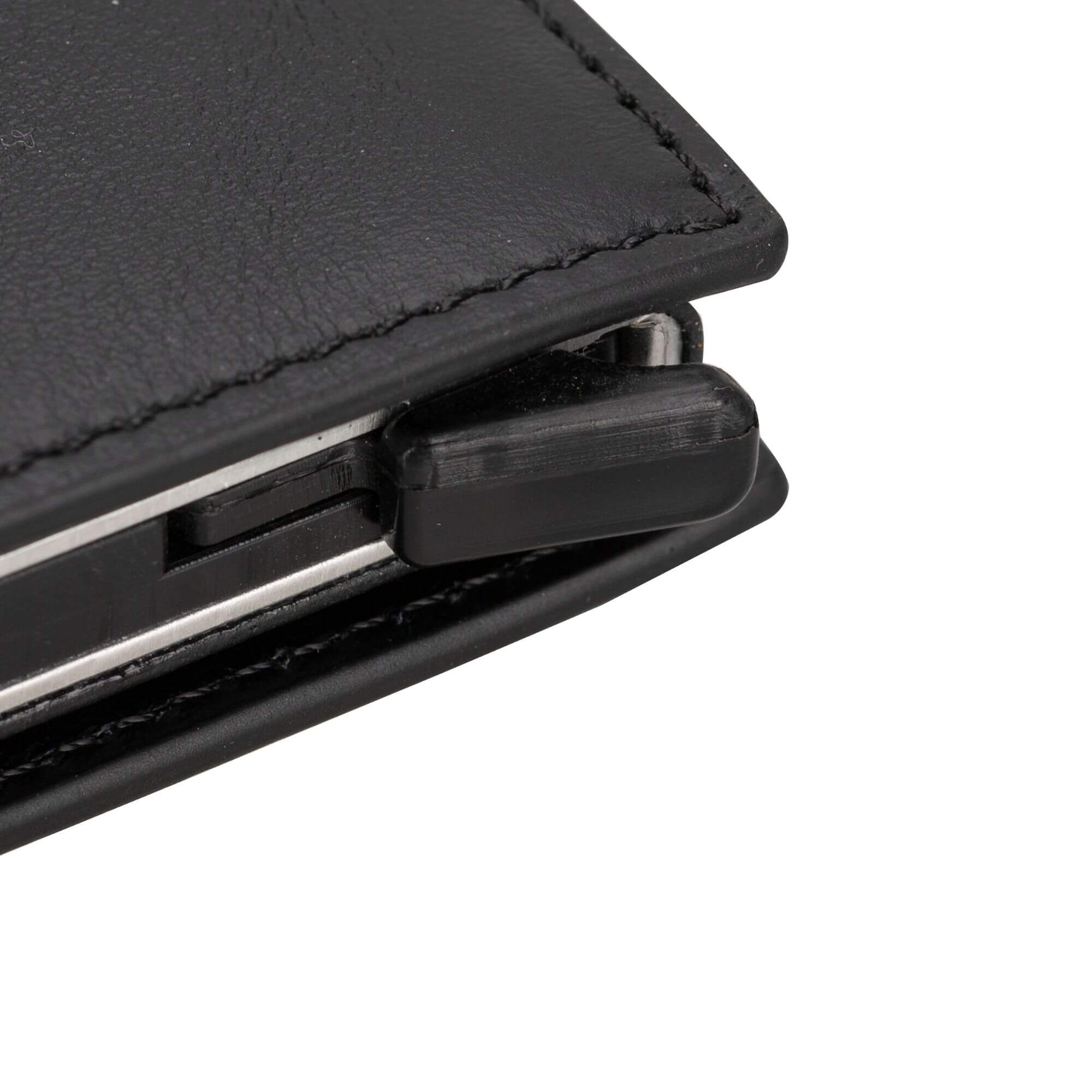 Douglas Leather Pop-Up Cardholder with Compatible Apple AirTag - Black - TORONATA