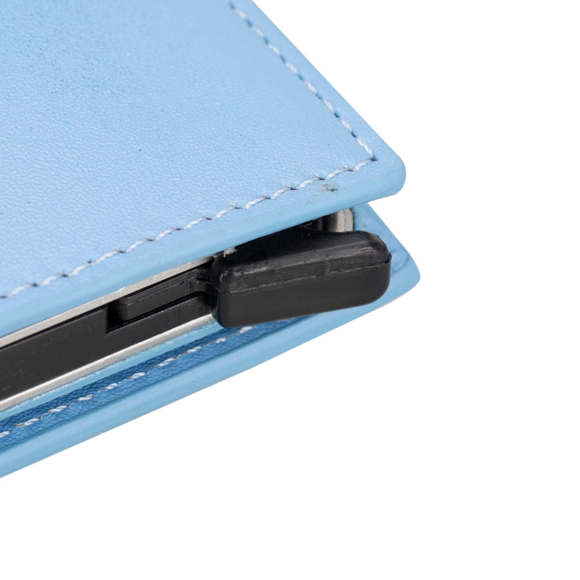 Douglas Leather Pop-Up Cardholder with Compatible Apple AirTag - Light Blue - TORONATA