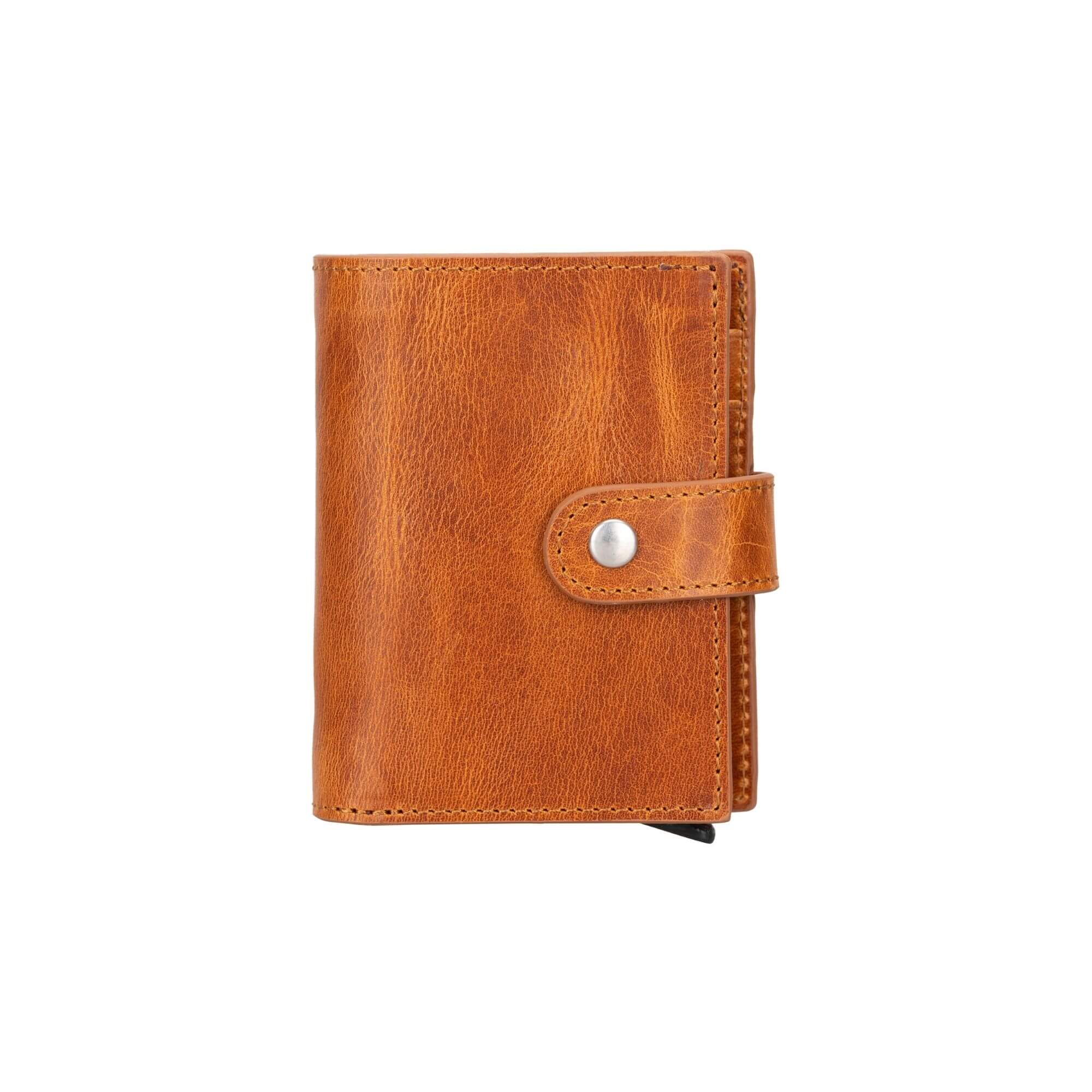 Douglas Leather Pop-Up Cardholder with Compatible Apple AirTag - Vegetal Tan - TORONATA