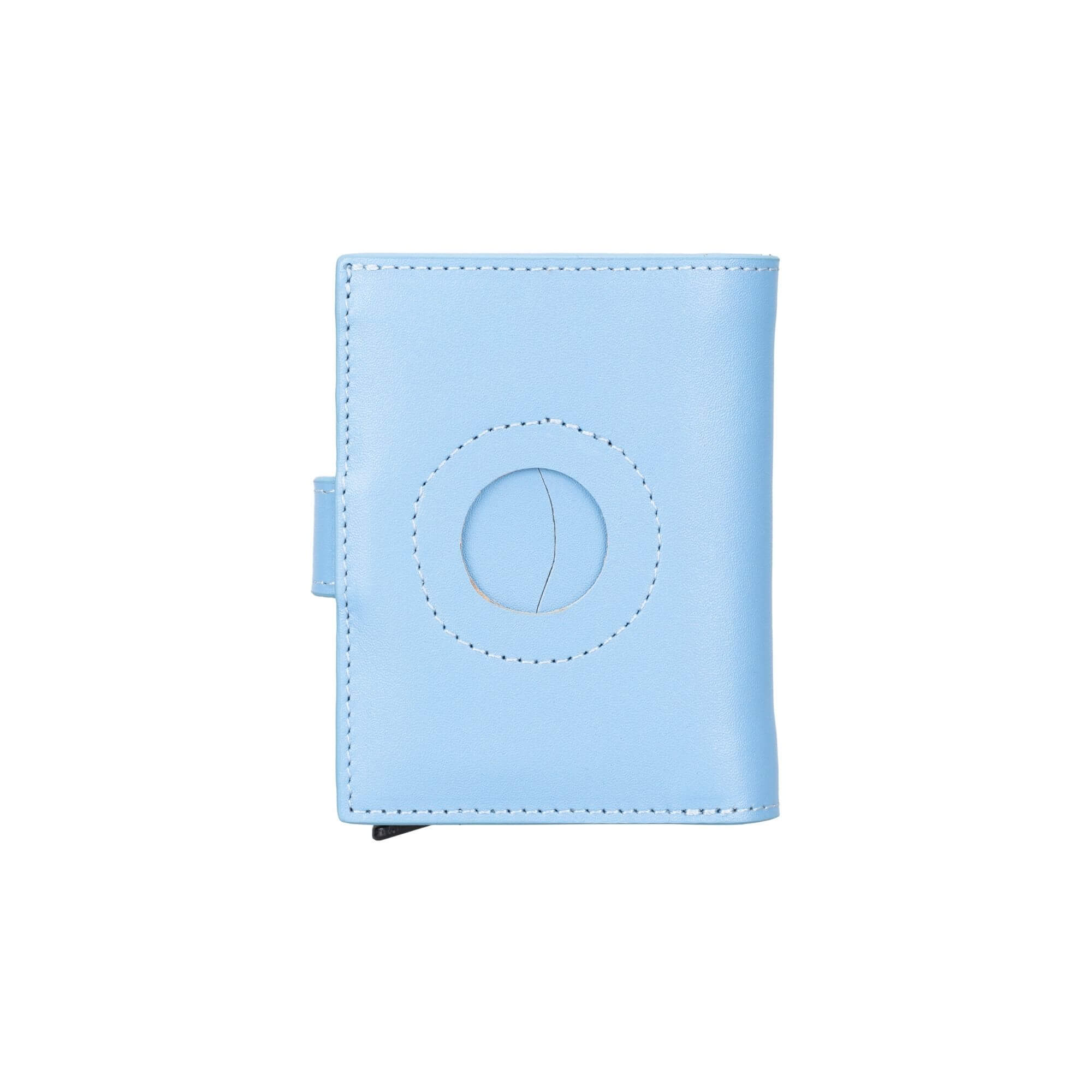 Douglas Leather Pop-Up Cardholder with Compatible Apple AirTag - Light Blue - TORONATA