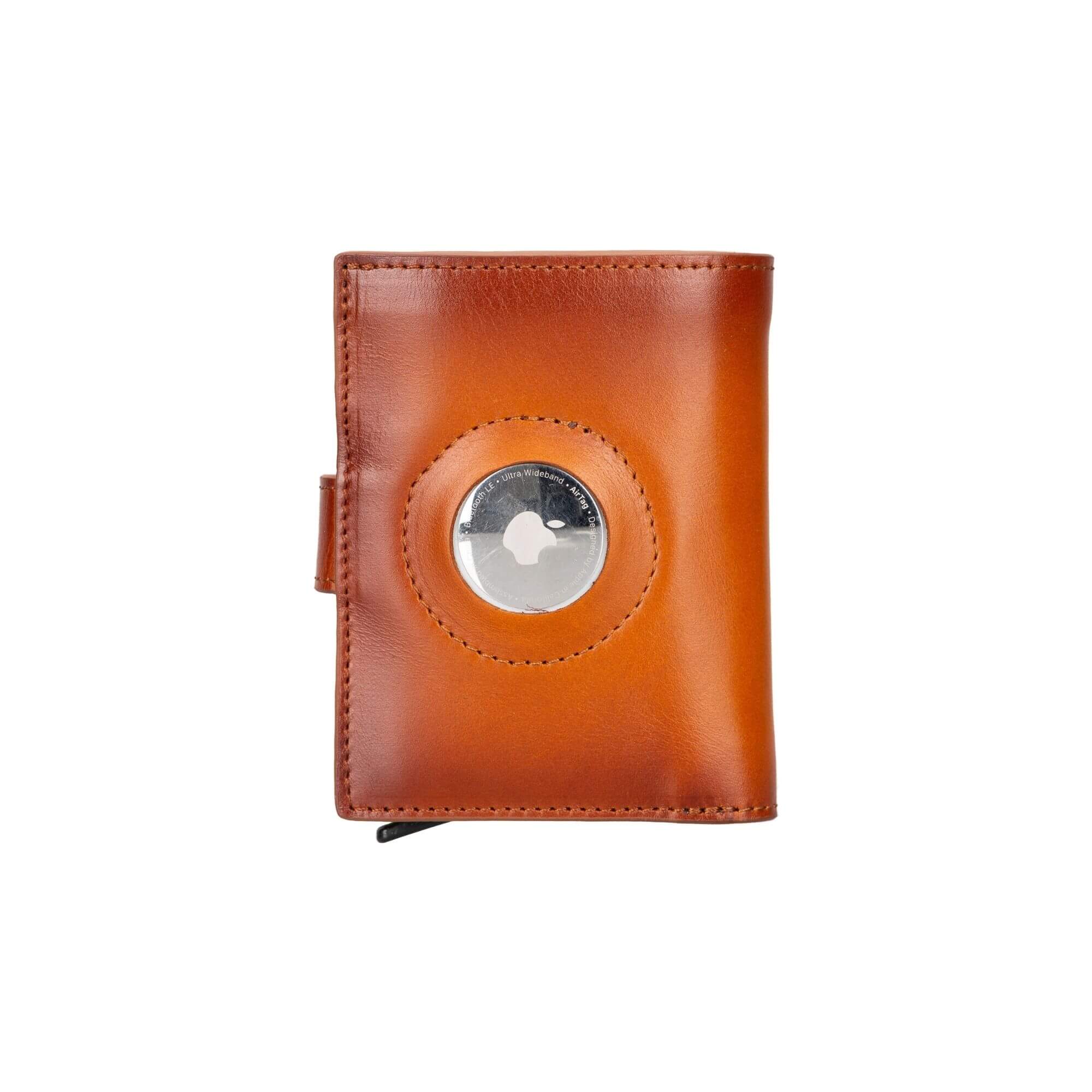 Douglas Leather Pop-Up Cardholder with Compatible Apple AirTag - Tan - TORONATA