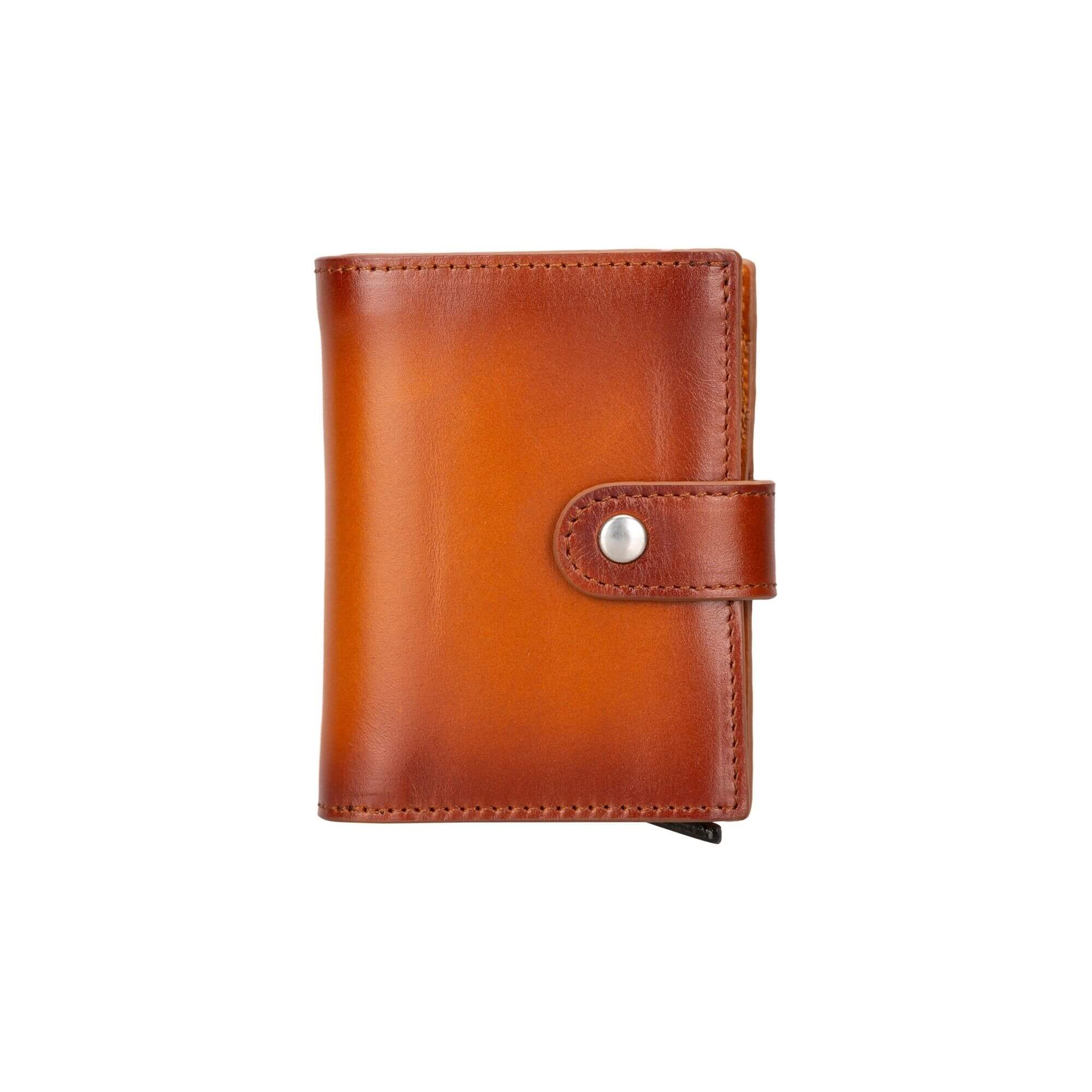 Douglas Leather Pop-Up Cardholder with Compatible Apple AirTag - Tan - TORONATA