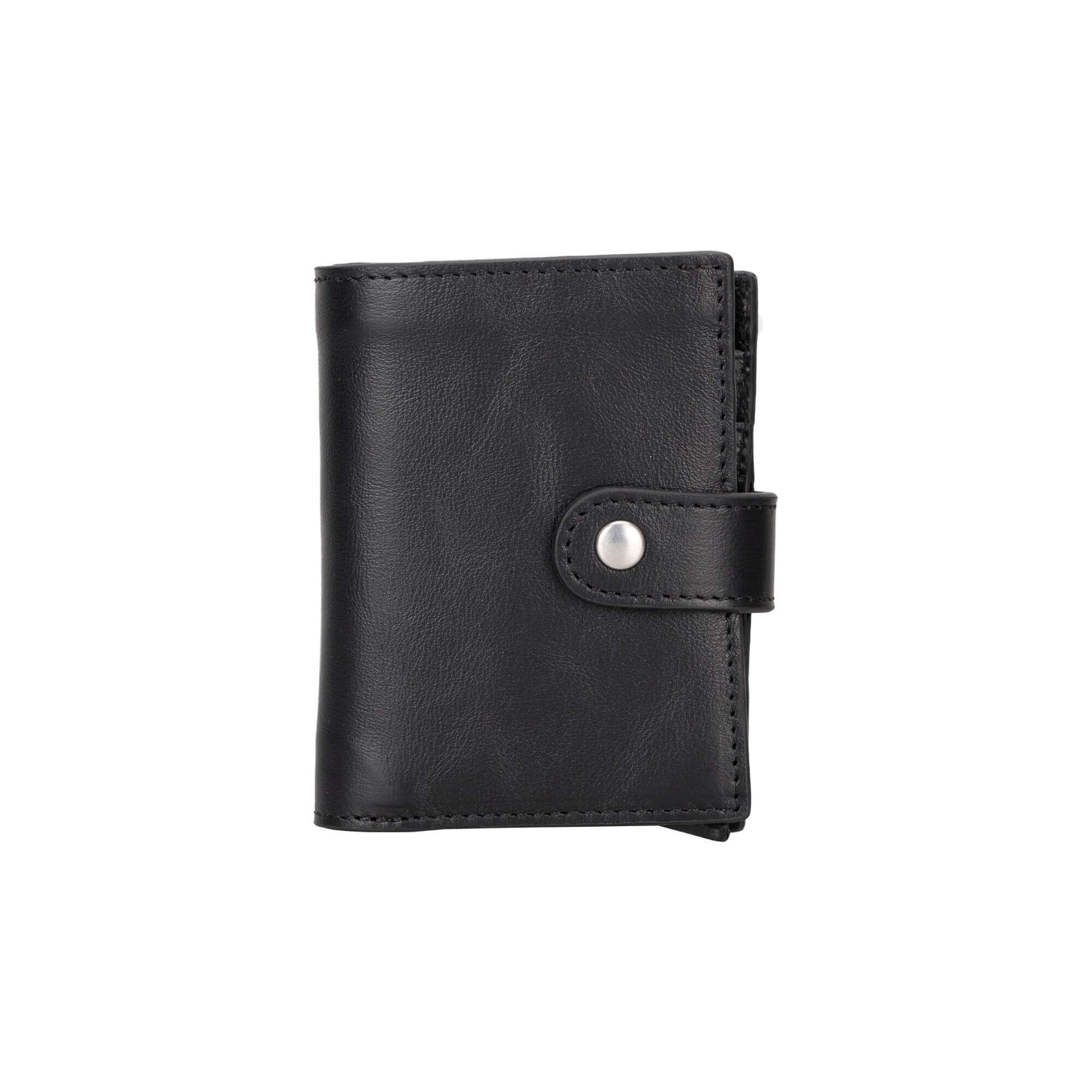 Douglas Leather Pop-Up Cardholder with Compatible Apple AirTag - Black - TORONATA