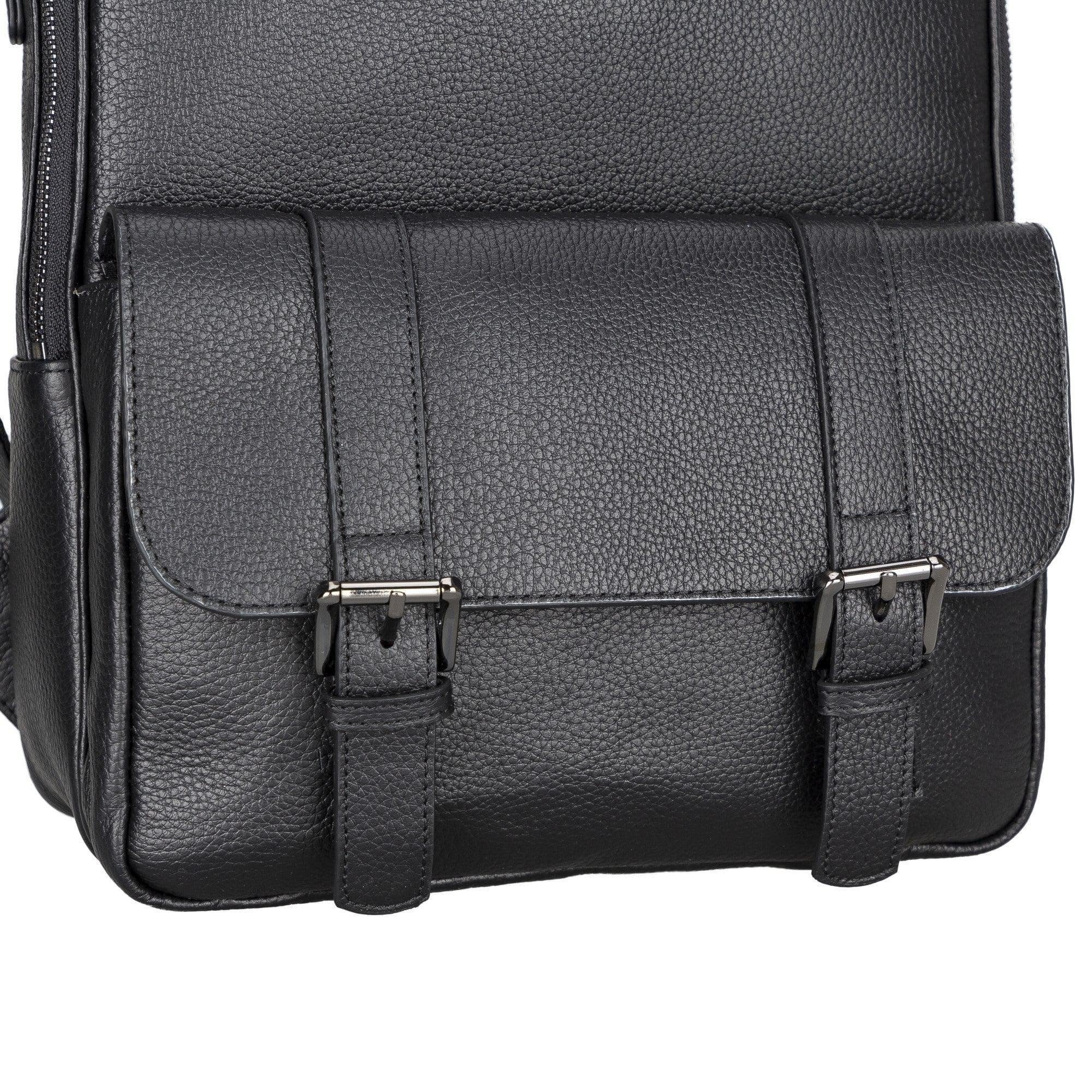 Elmira Leather Laptop Backpack for Men and Women - Black - TORONATA