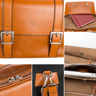 elmira leather laptop backpack for men and women - toronata - 