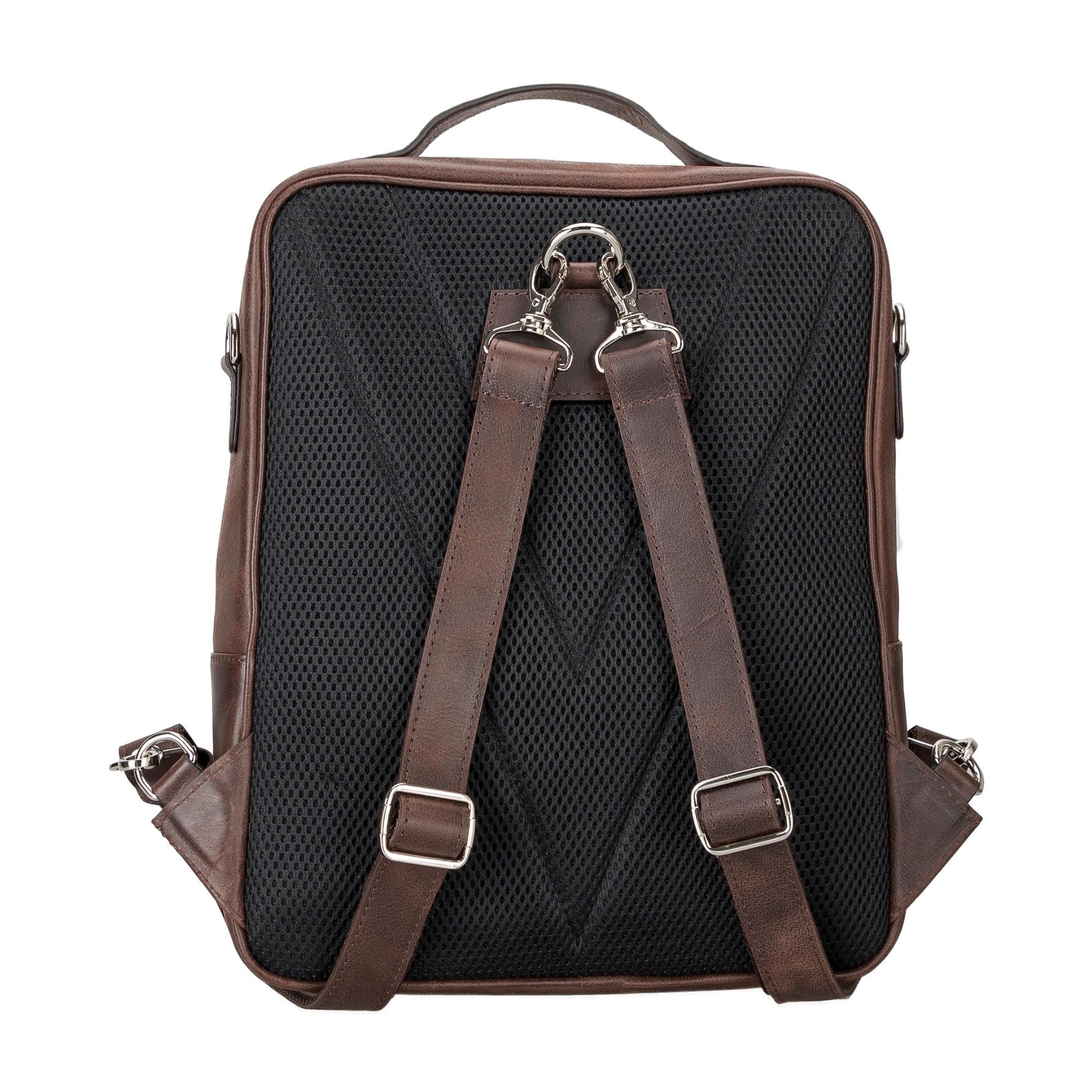 Elmira Leather Laptop Backpack for Men and Women - Dark Brown - TORONATA