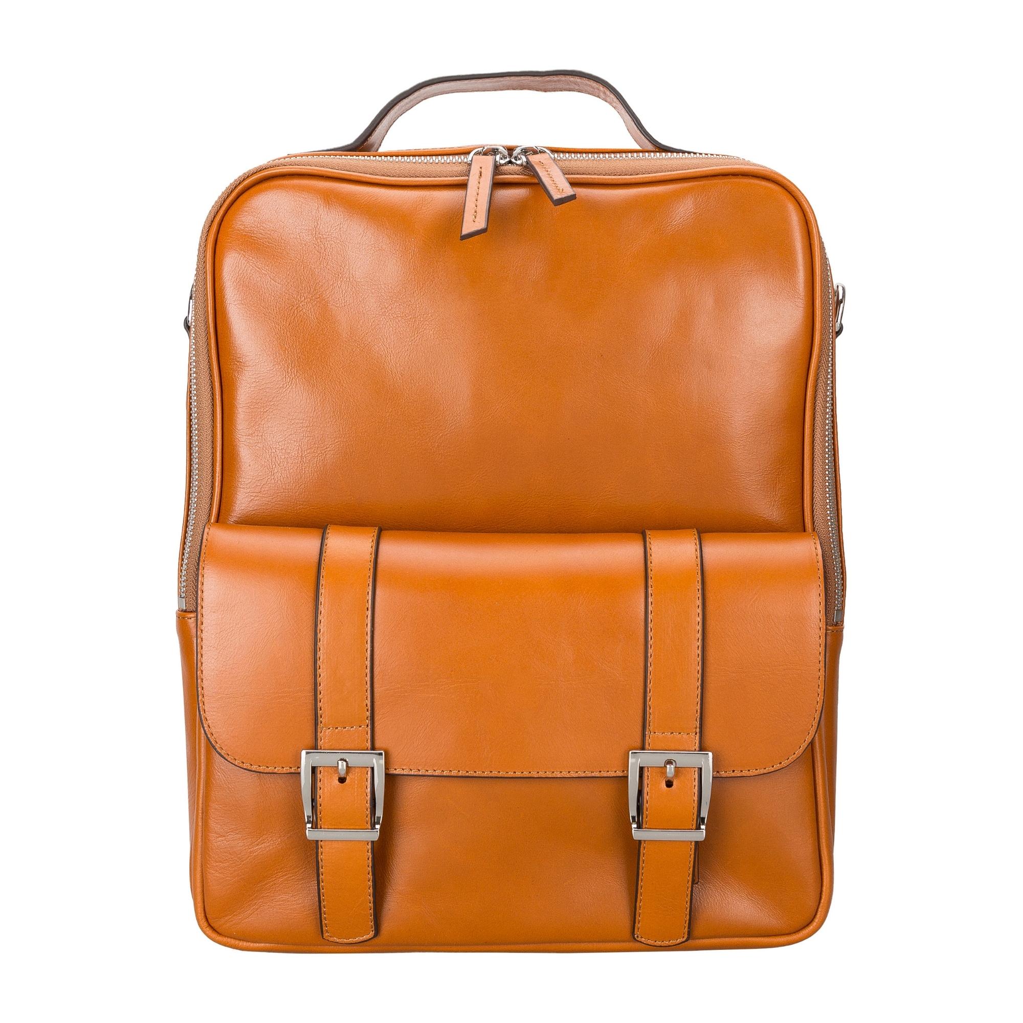 Elmira Leather Laptop Backpack for Men and Women - Tan - TORONATA