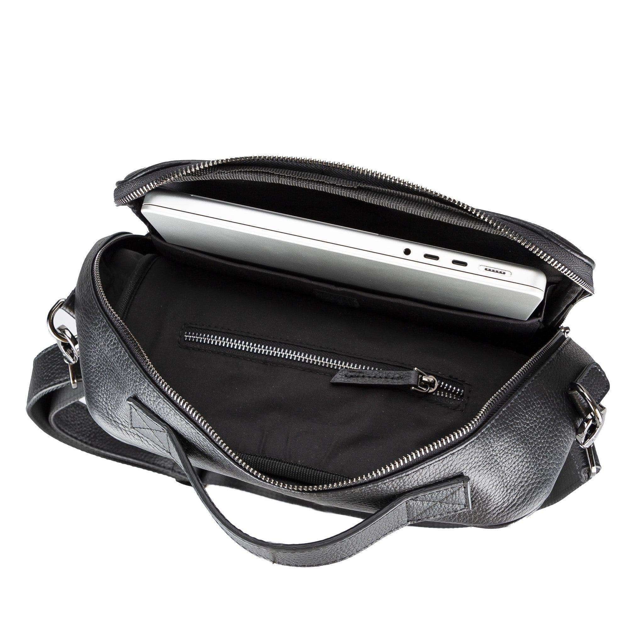 Elmira Leather Laptop Backpack for Men and Women - Black - TORONATA