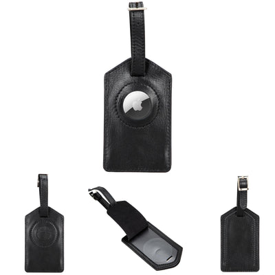 estes genuine leather luggage tag with airtag slot - toronata - 