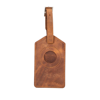 estes genuine leather luggage tag with airtag slot - toronata - 