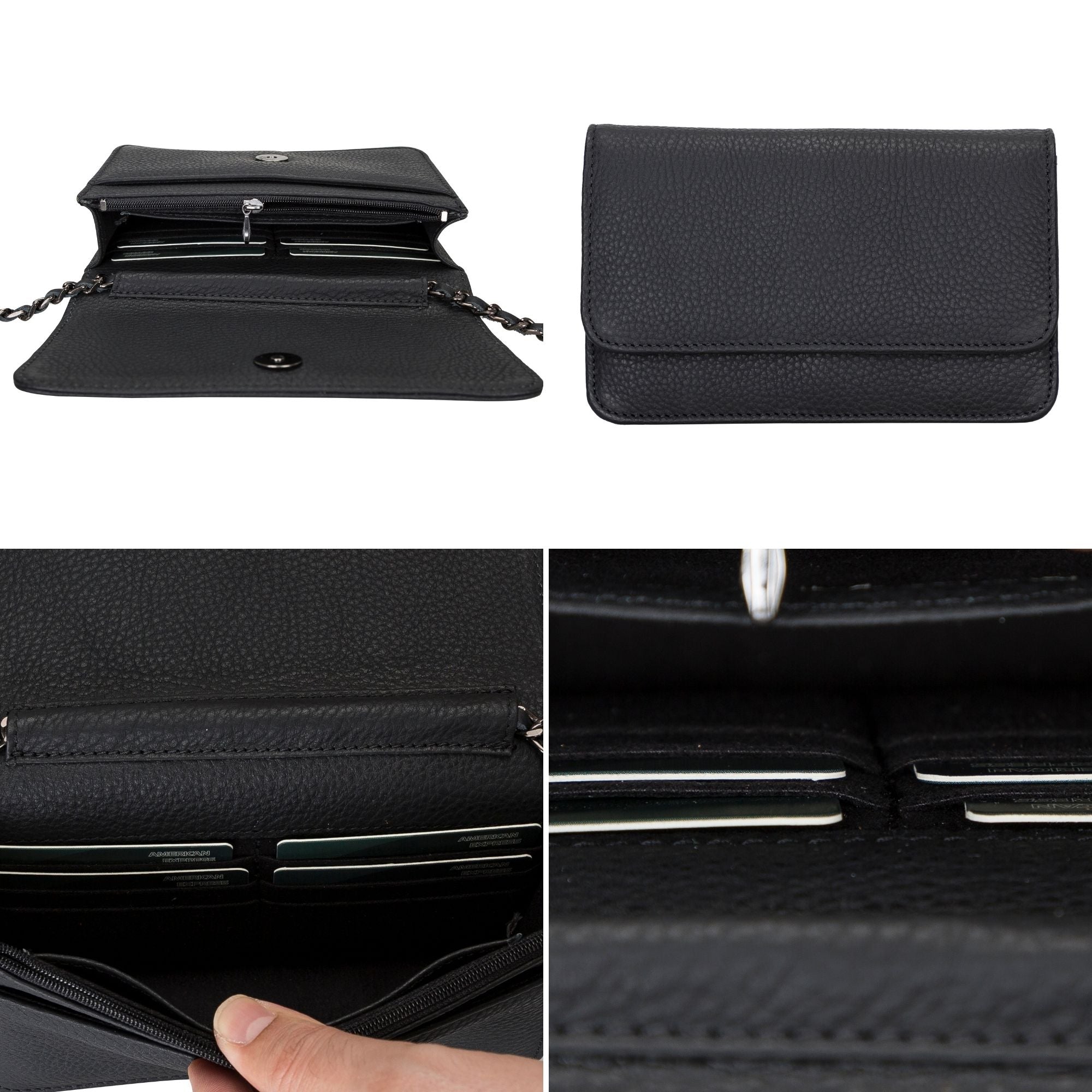 Evanston Minimalist Leather Handbag for Women - Black - TORONATA