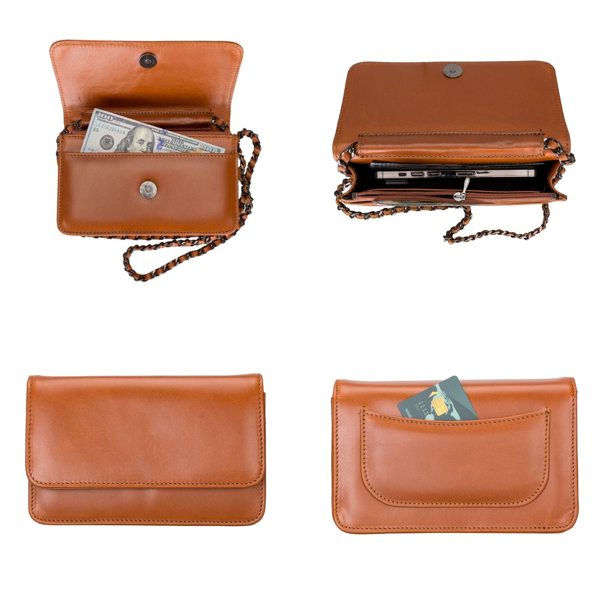 Evanston Minimalist Leather Handbag for Women - Tan - TORONATA