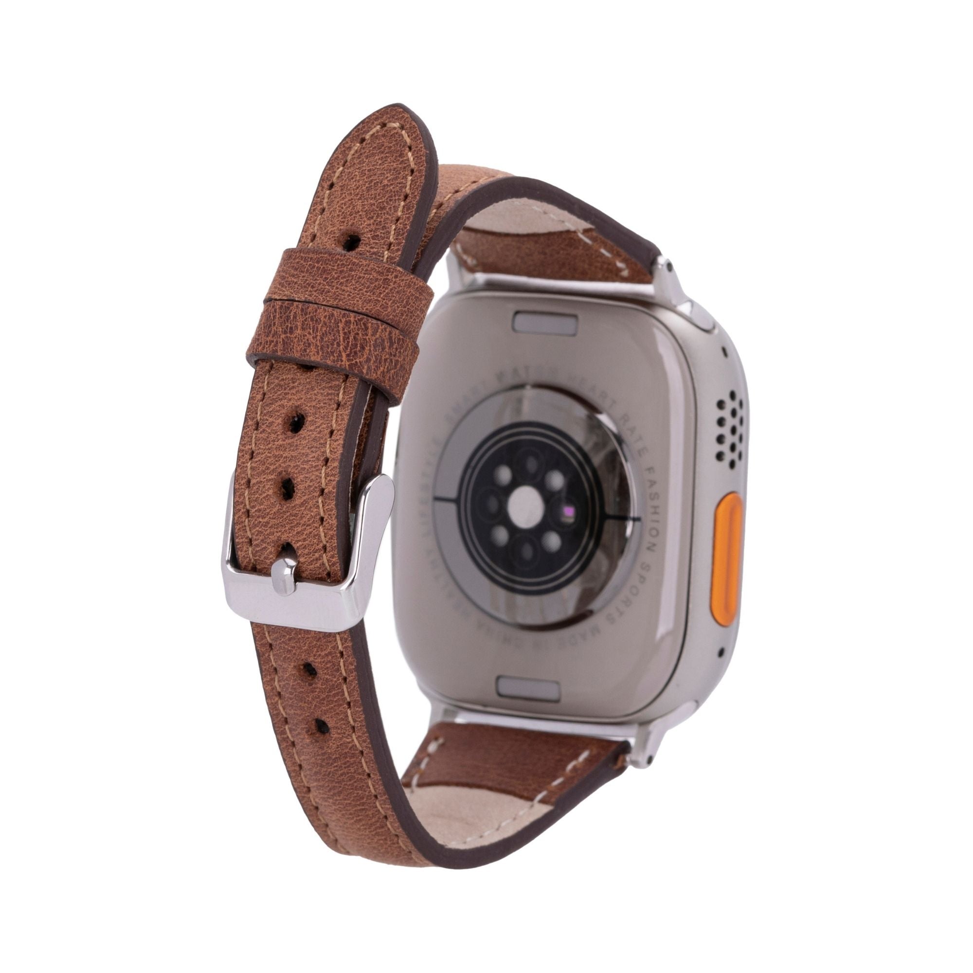 Evansville Slim Leather Bands for Apple Watch Ultra,8,7 and SE - Antic Brown - 49mm / 45mm / 44mm / 42mm - TORONATA