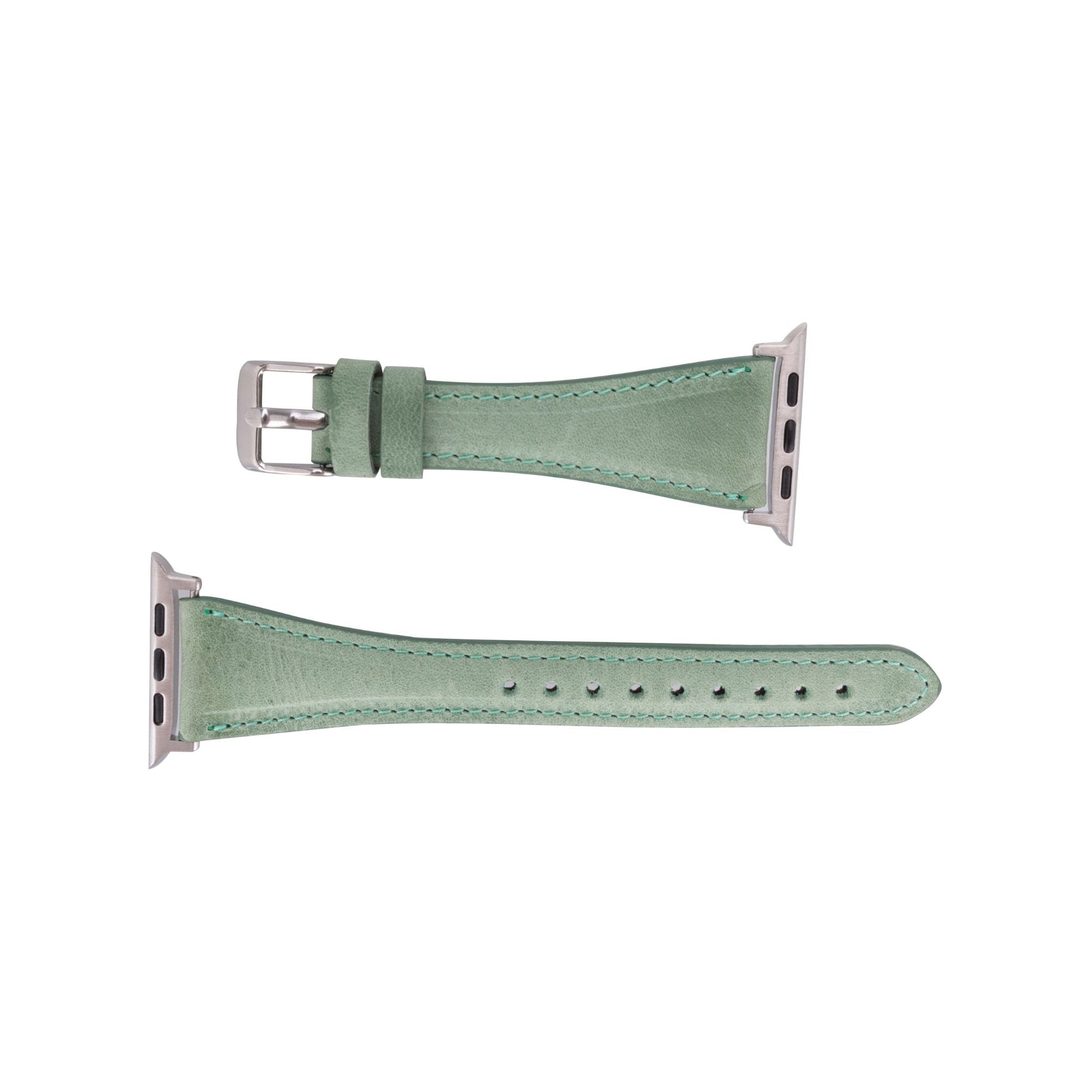 Evansville Slim Leather Bands for Apple Watch Ultra,8,7 and SE - Green - 49mm / 45mm / 44mm / 42mm - TORONATA