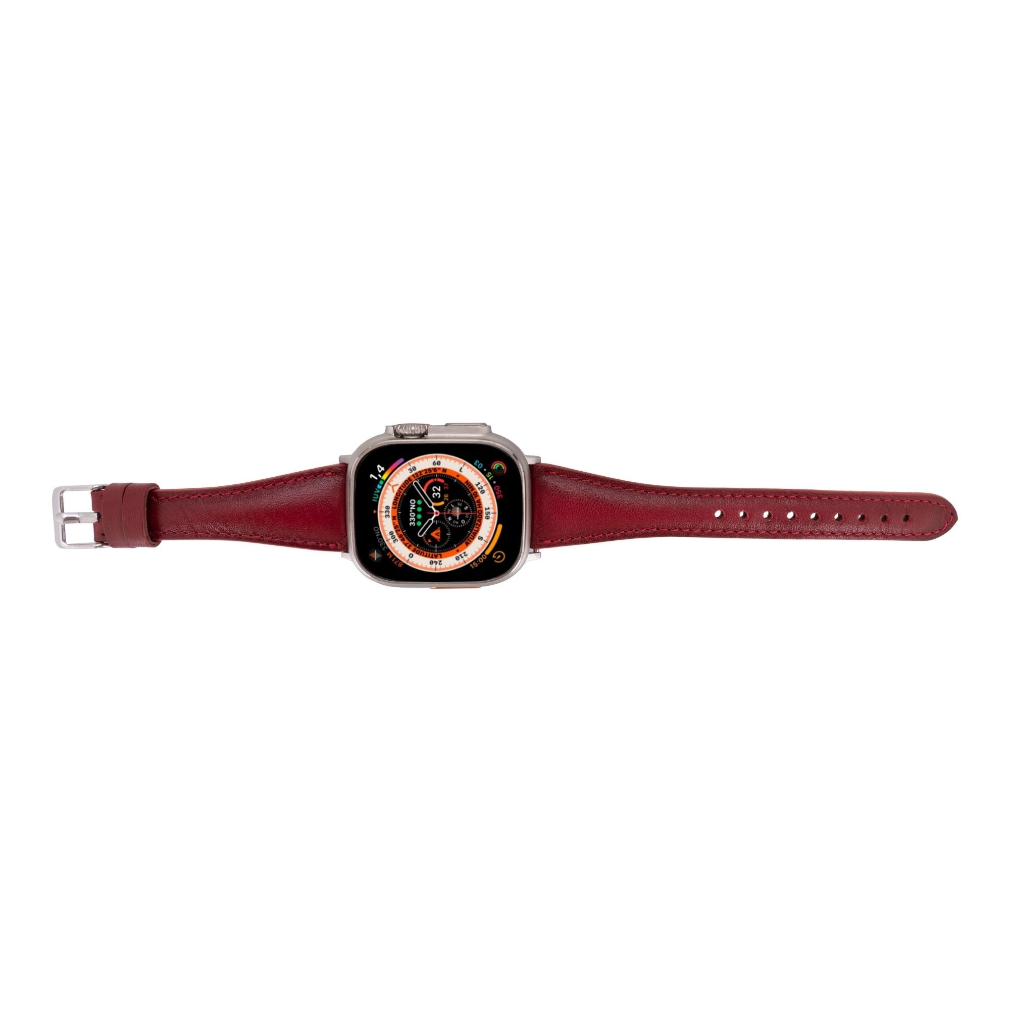 evansville slim leather bands for apple watch 9, ultra 2 & se - toronata - 