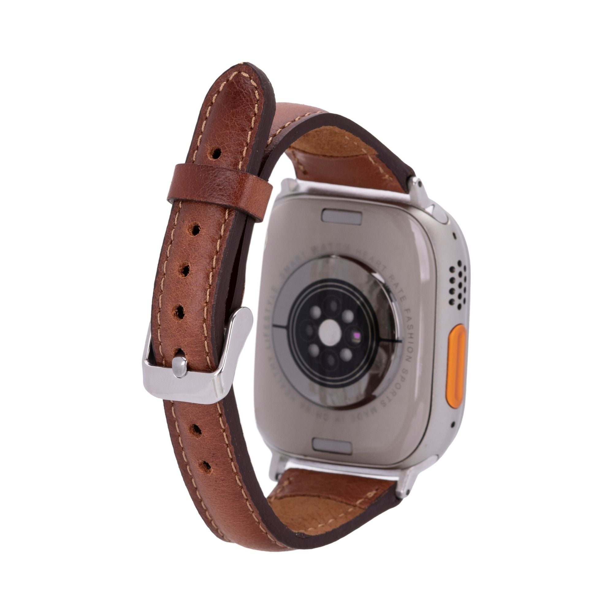 Evansville Slim Leather Bands for Apple Watch Ultra,8,7 and SE - Tan - 49mm / 45mm / 44mm / 42mm - TORONATA