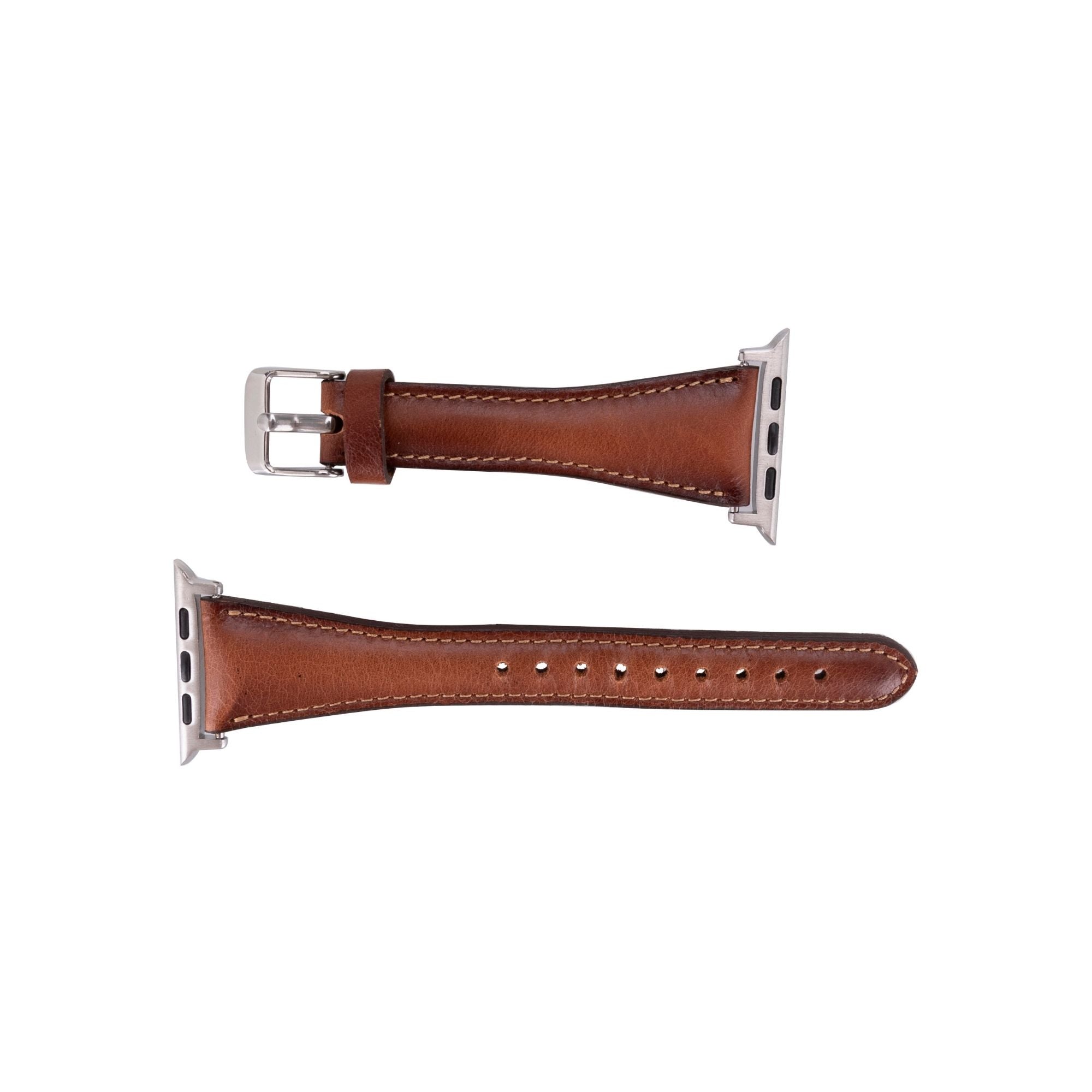 Evansville Slim Leather Bands for Apple Watch Ultra,8,7 and SE - Tan - 49mm / 45mm / 44mm / 42mm - TORONATA