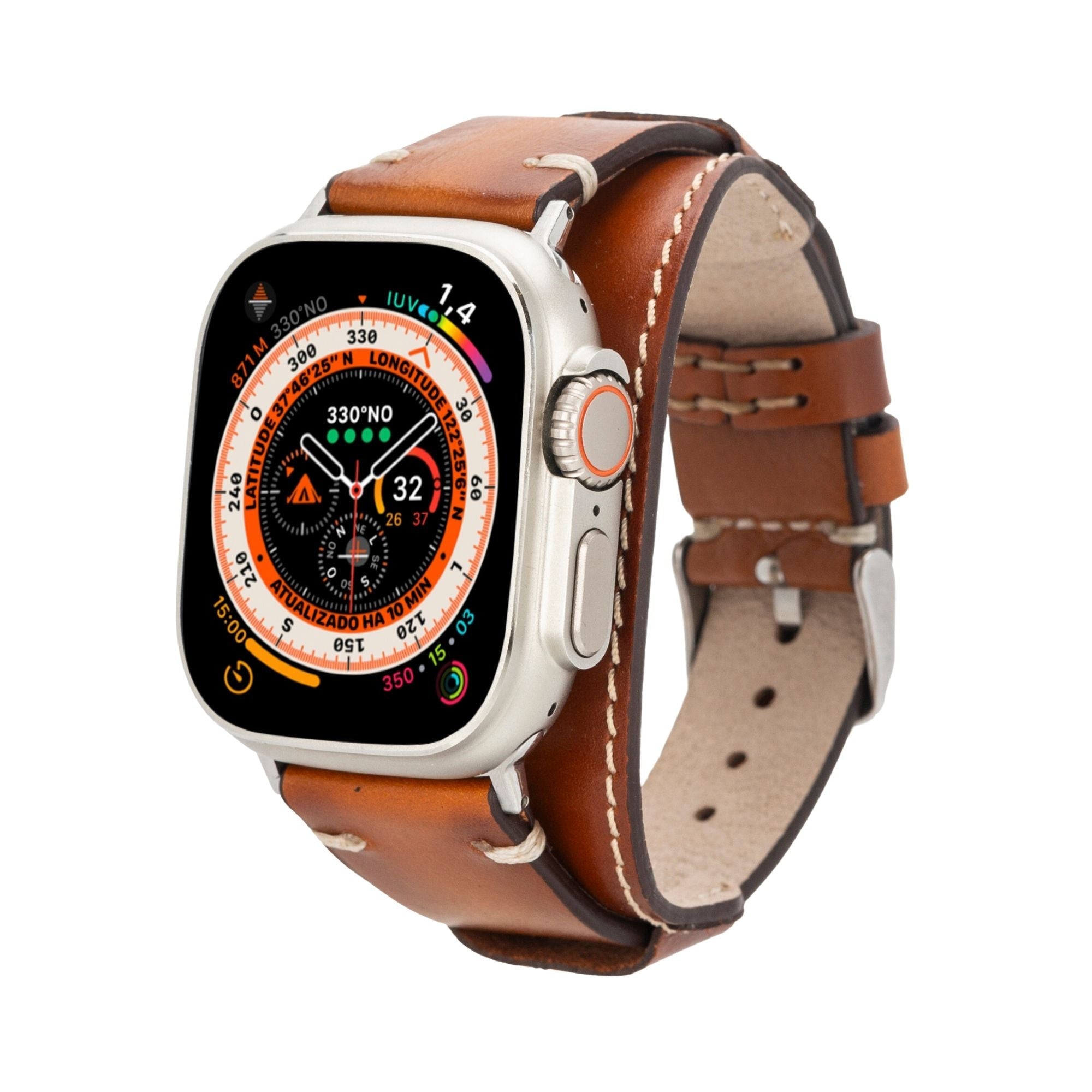 Fort Cuff Leather Bands for Apple Watch 9, Ultra 2 & SE - 45/44/42mm - Tan - TORONATA