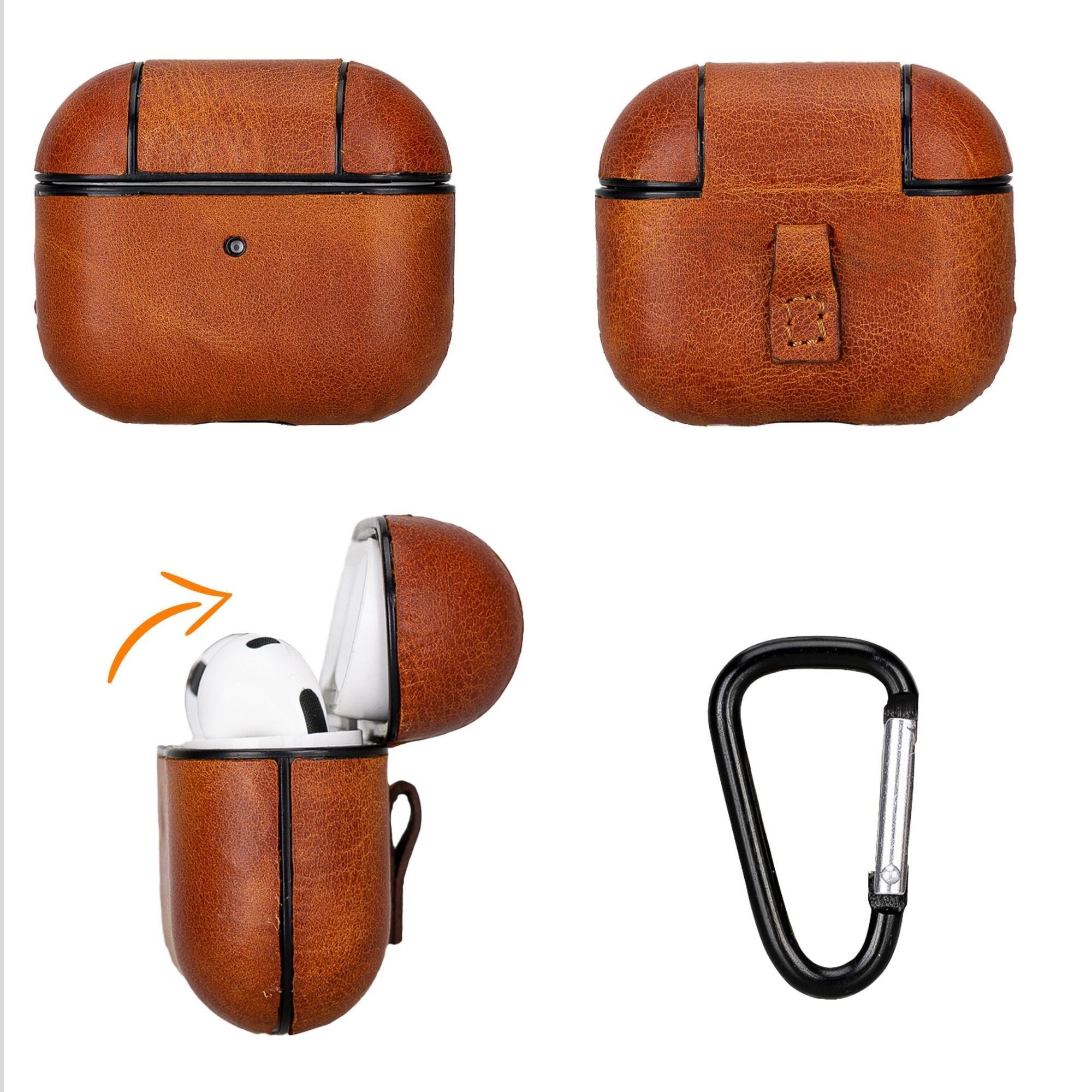 Gillette Leather Case for AirPods 3 - Tan - AirPods 3rd Generaition - TORONATA