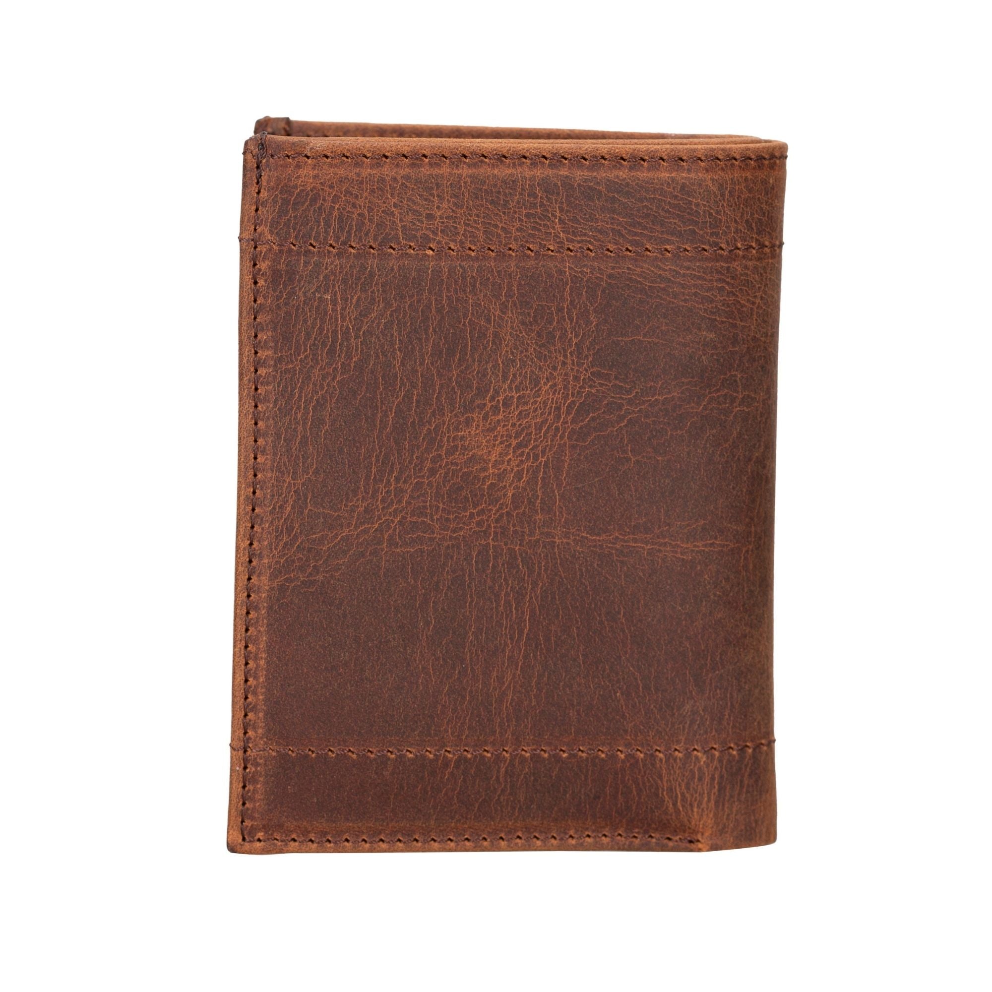 Glendo Apple AirTag Slot Leather Wallet, Handcrafted, Unisex - Dark Brown - TORONATA