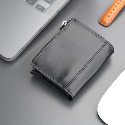 Glenrock Black Leather Pop-up Cardholder Wallet - TORONATA - color_