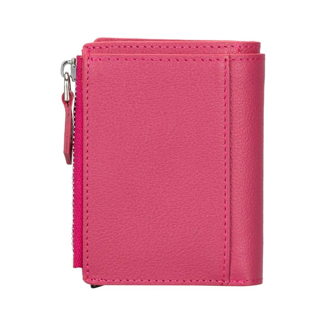 Glenrock Genuine Cowhide Leather Pop Up Card Holder Wallet - Pink - TORONATA