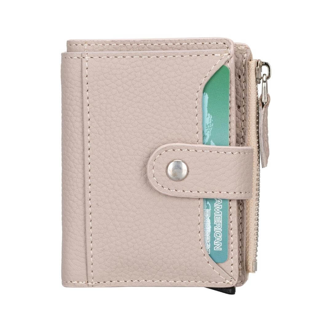 Glenrock Genuine Cowhide Leather Pop Up Card Holder Wallet - Mink - TORONATA