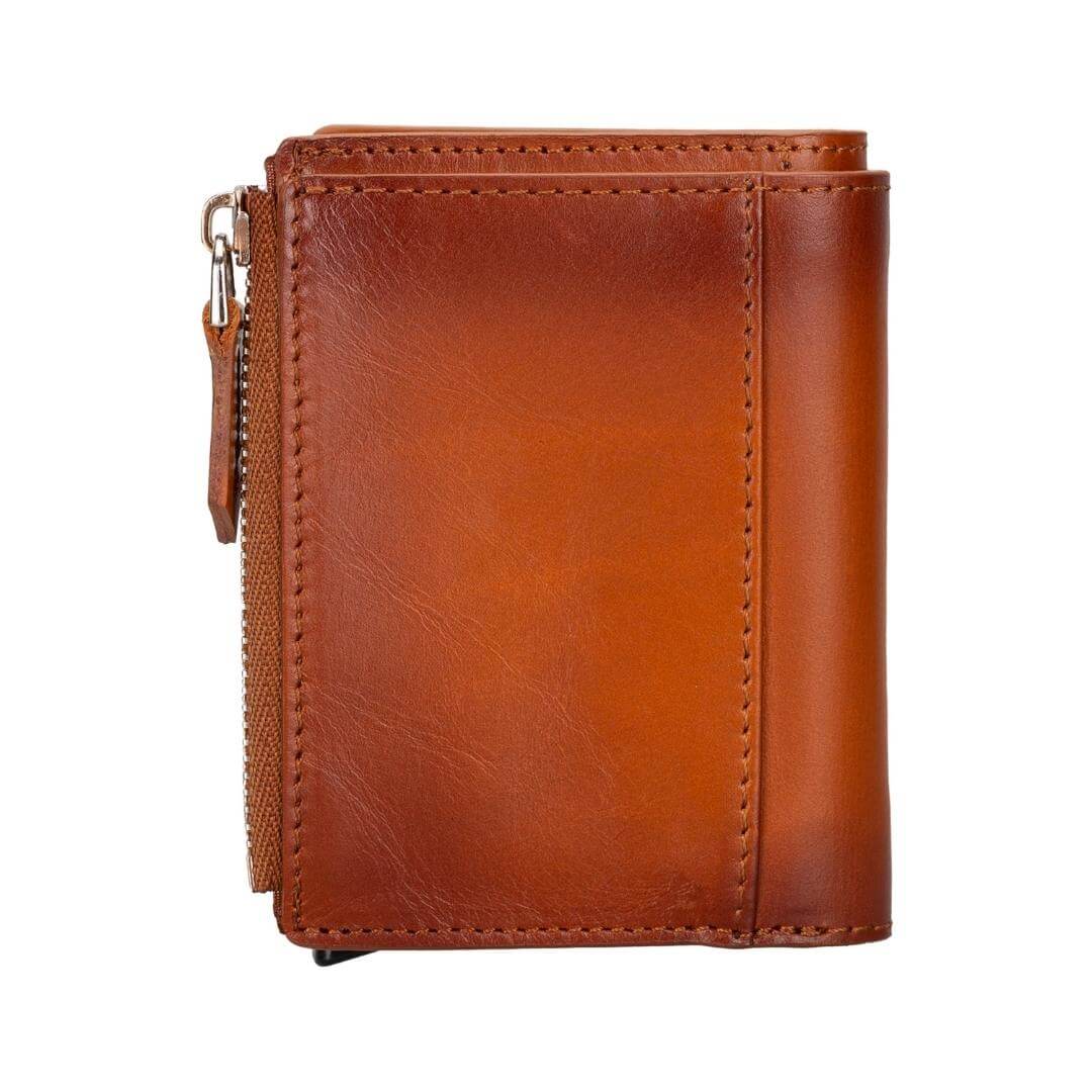 Glenrock Genuine Cowhide Leather Pop Up Card Holder Wallet - Tan - TORONATA