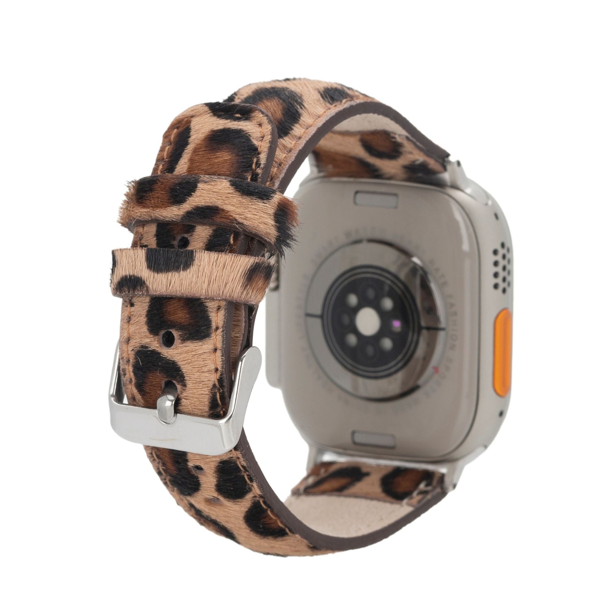 Guernsey Leather Bands for Apple Watch Ultra,8,7 and SE - 45/44/42mm - Hairy Leopard - TORONATA