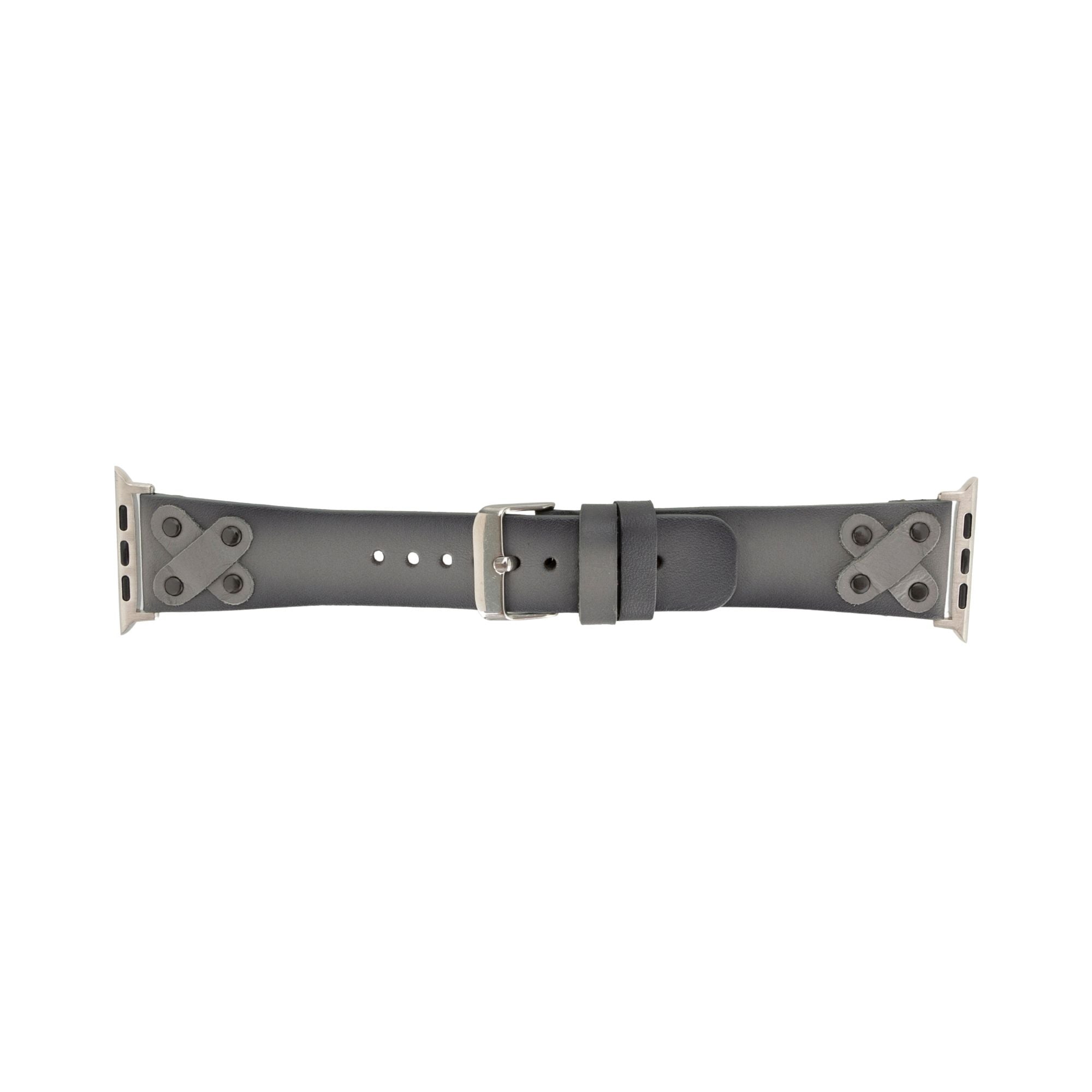 Hulett Leather Bands for Apple Watch Ultra,8,7 and SE - 45/44/42mm - Gray - TORONATA
