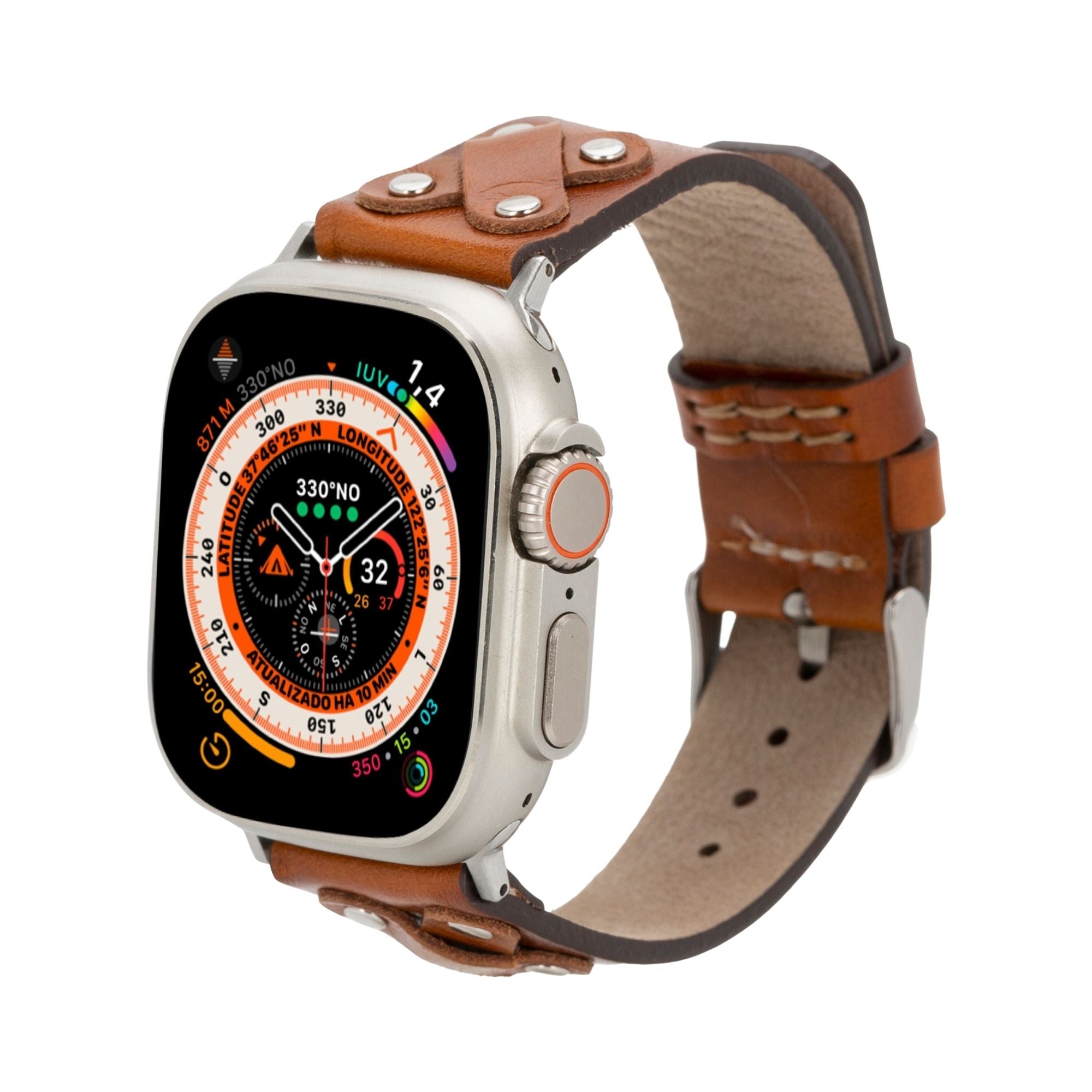 Hulett Leather Bands for Apple Watch Ultra,8,7 and SE - 45/44/42mm - Tan - TORONATA