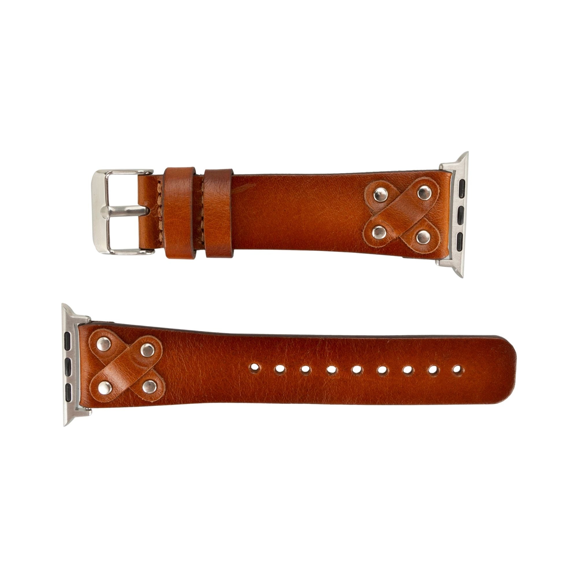 Hulett Leather Bands for Apple Watch Ultra,8,7 and SE - 45/44/42mm - Tan - TORONATA