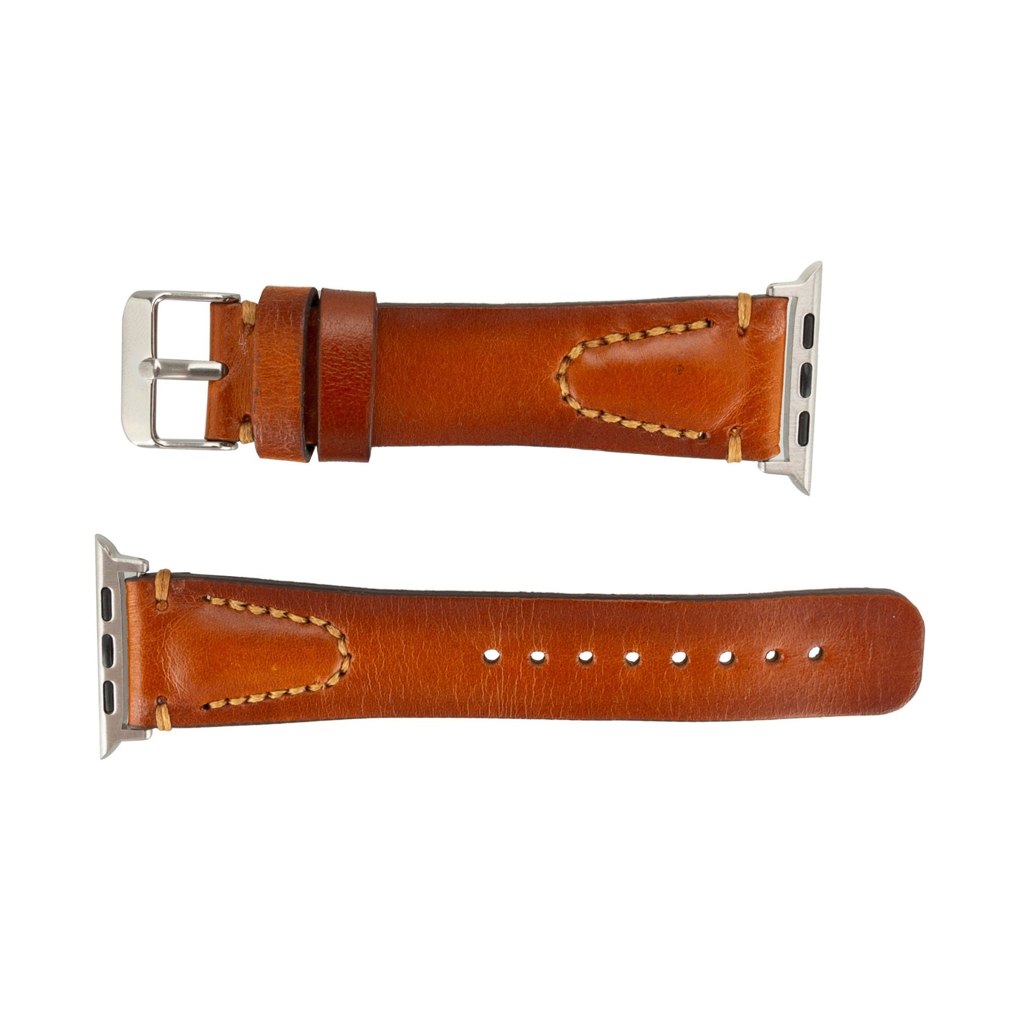 Jeffrey Leather Bands for Apple Watch Ultra,8,7 and SE - 45/44/42mm - Tan - TORONATA