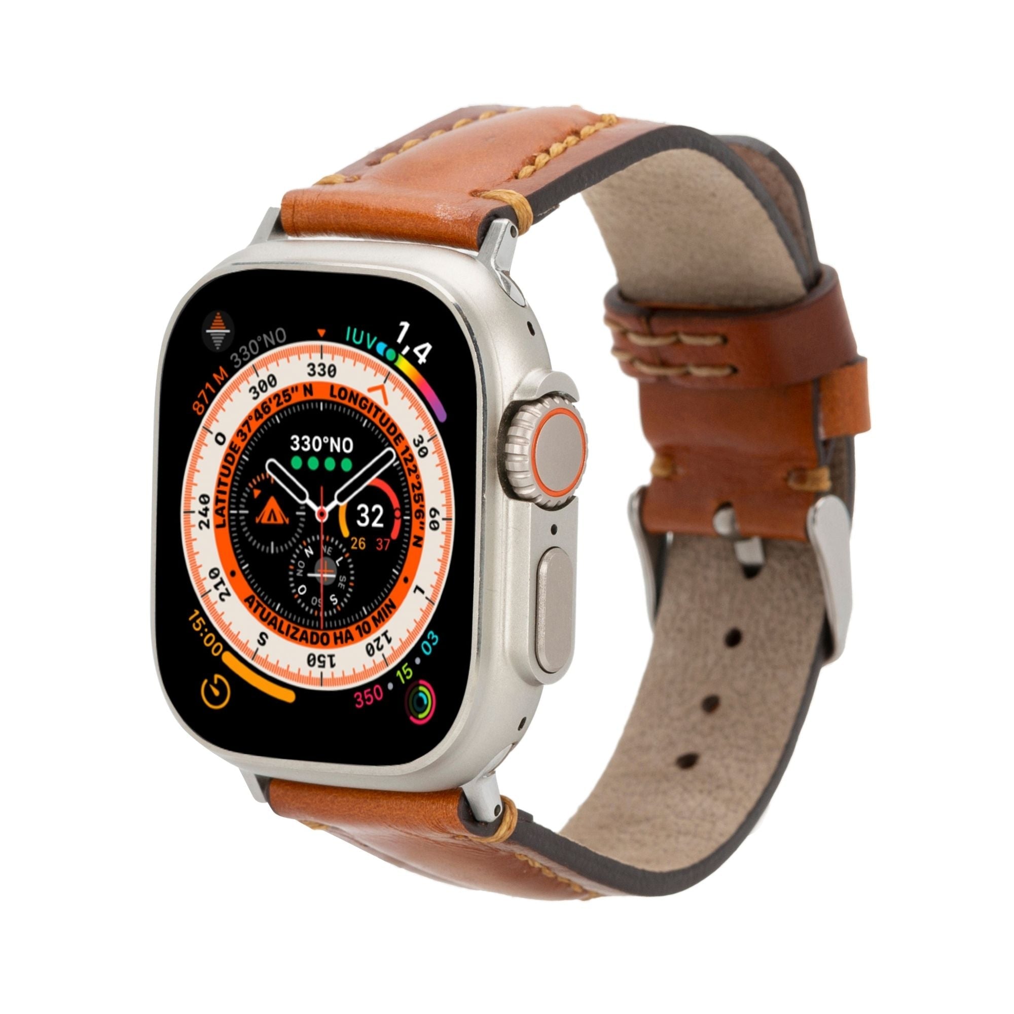 Jeffrey Leather Bands for Apple Watch 9, Ultra 2 & SE - 45/44/42mm - Tan - TORONATA
