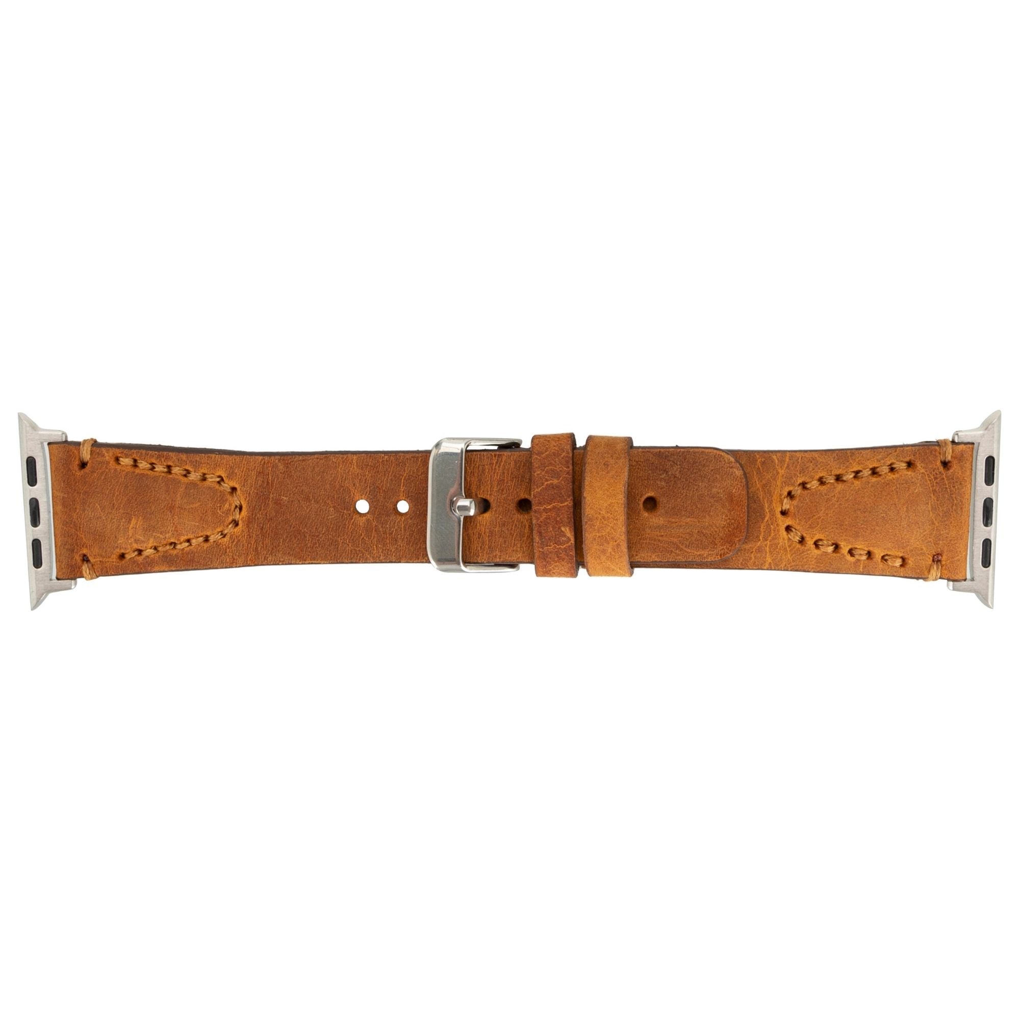 Jeffrey Leather Bands for Apple Watch Ultra,8,7 and SE - 45/44/42mm - Brown - TORONATA