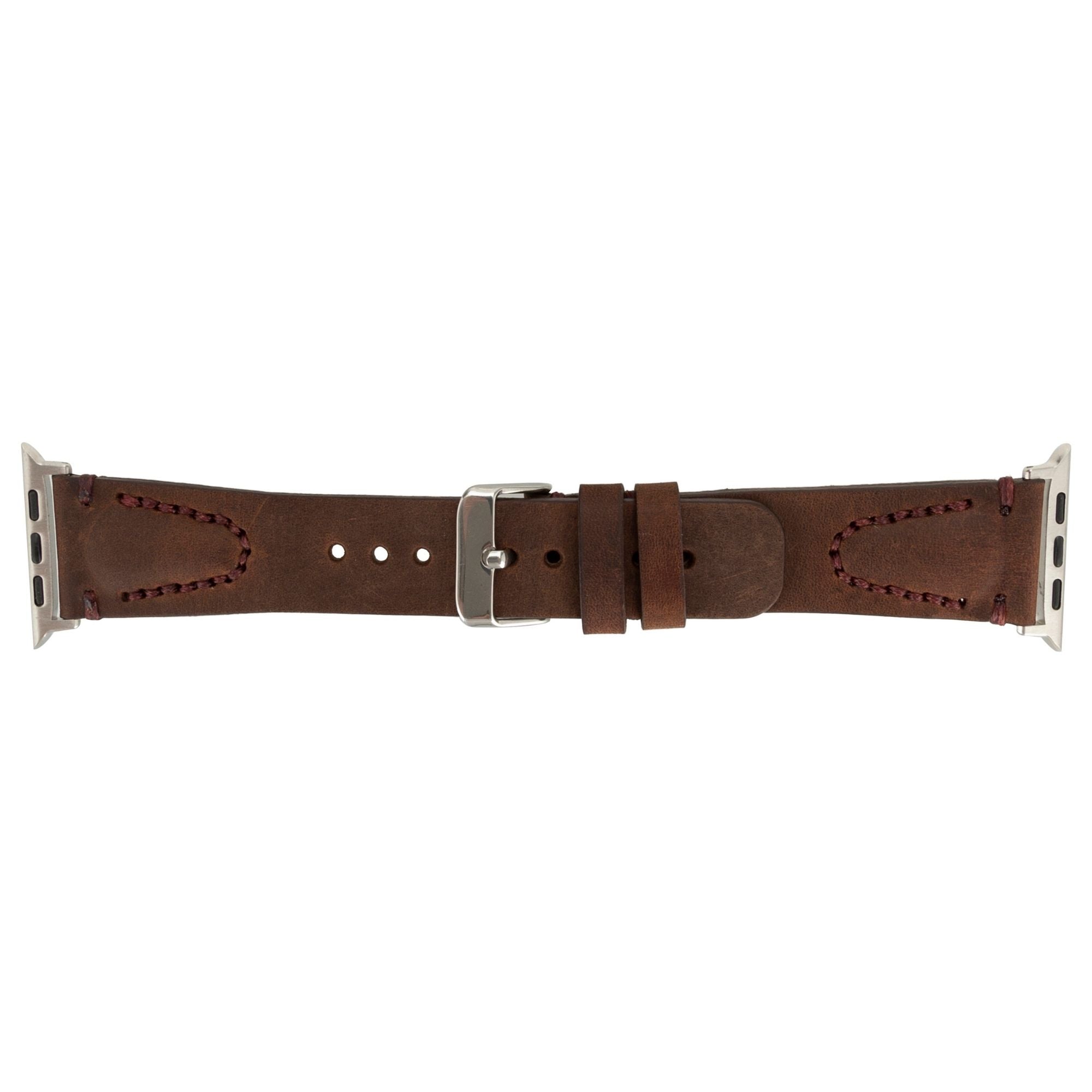 Jeffrey Leather Bands for Apple Watch Ultra,8,7 and SE - 45/44/42mm - Dark Brown - TORONATA