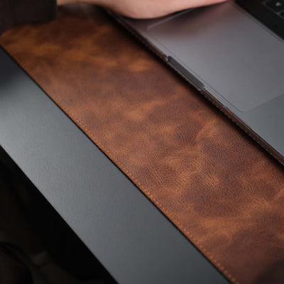 Jersey Antic Tan Leather Desk Pad for Office and Home - TORONATA - color_