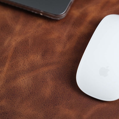 Jersey Antic Tan Leather Desk Pad for Office and Home - TORONATA - color_