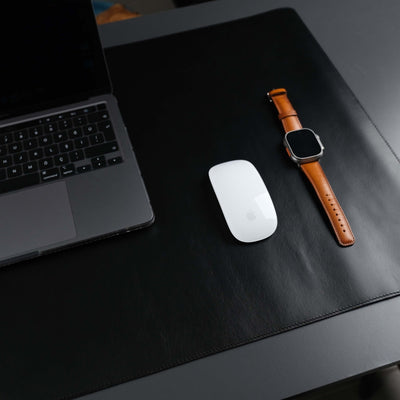 Jersey Black Leather Desk Pad for Office and Home - TORONATA - color_