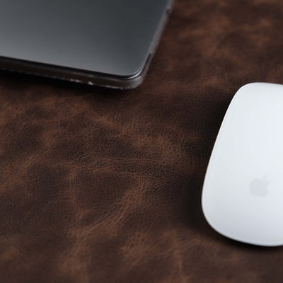 Jersey Dark Brown Leather Desk Pad for Office and Home - TORONATA - color_